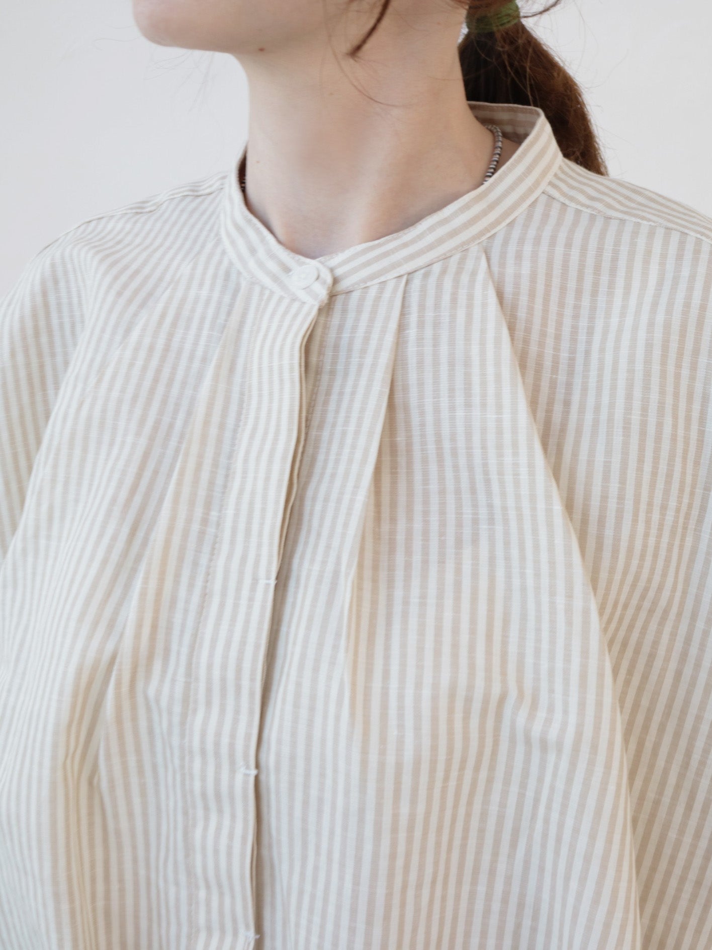 doux bleu　リネンコットン ストライプシャツ　DB-2623-080