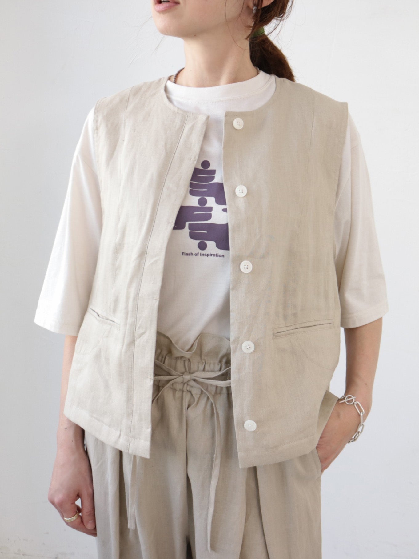 doux bleu　ハンドプリントTシャツ　DB-2621-060