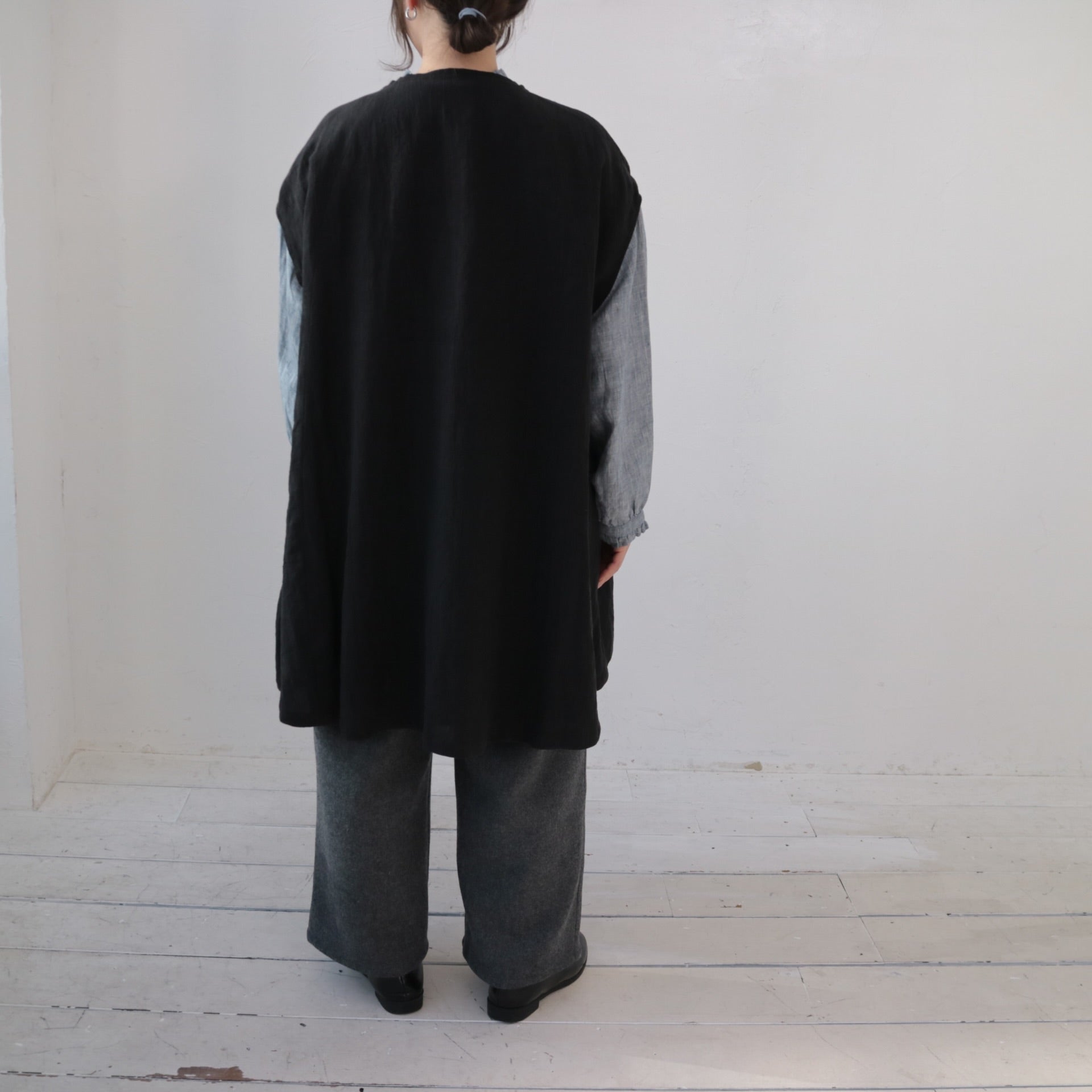 stein(シュタイン)/BACK DOUBLE KNIT VEST/Black