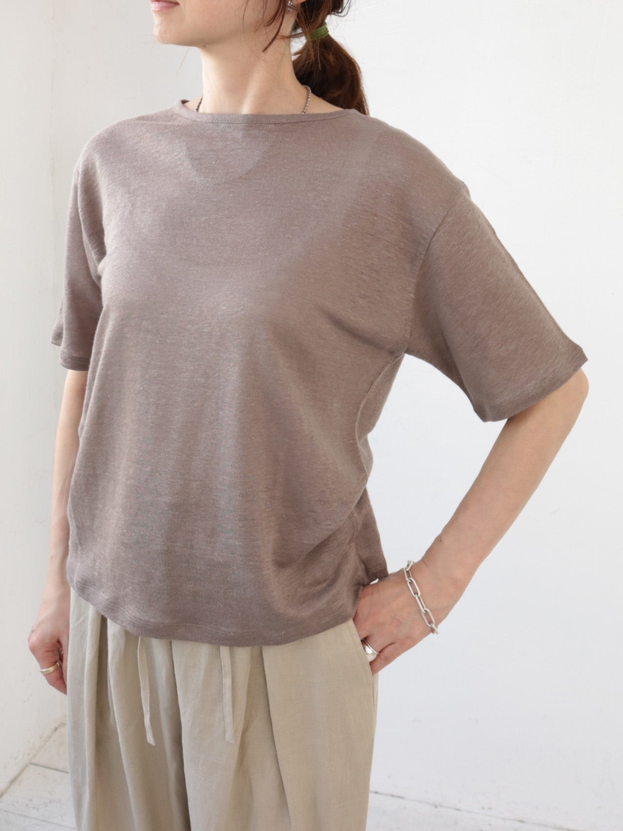 doux bleu リネン Tシャツ DB-2621-070