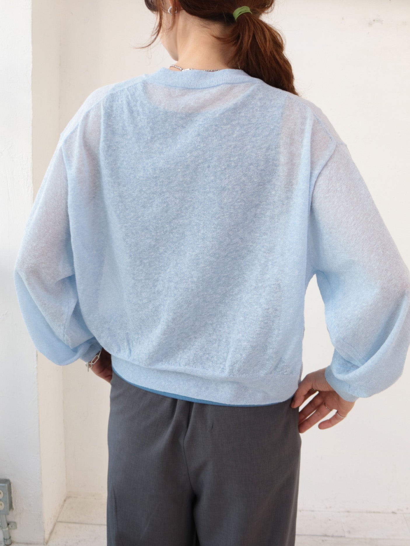 doux bleu　シアーポケット カーディガン　DB-2622-071