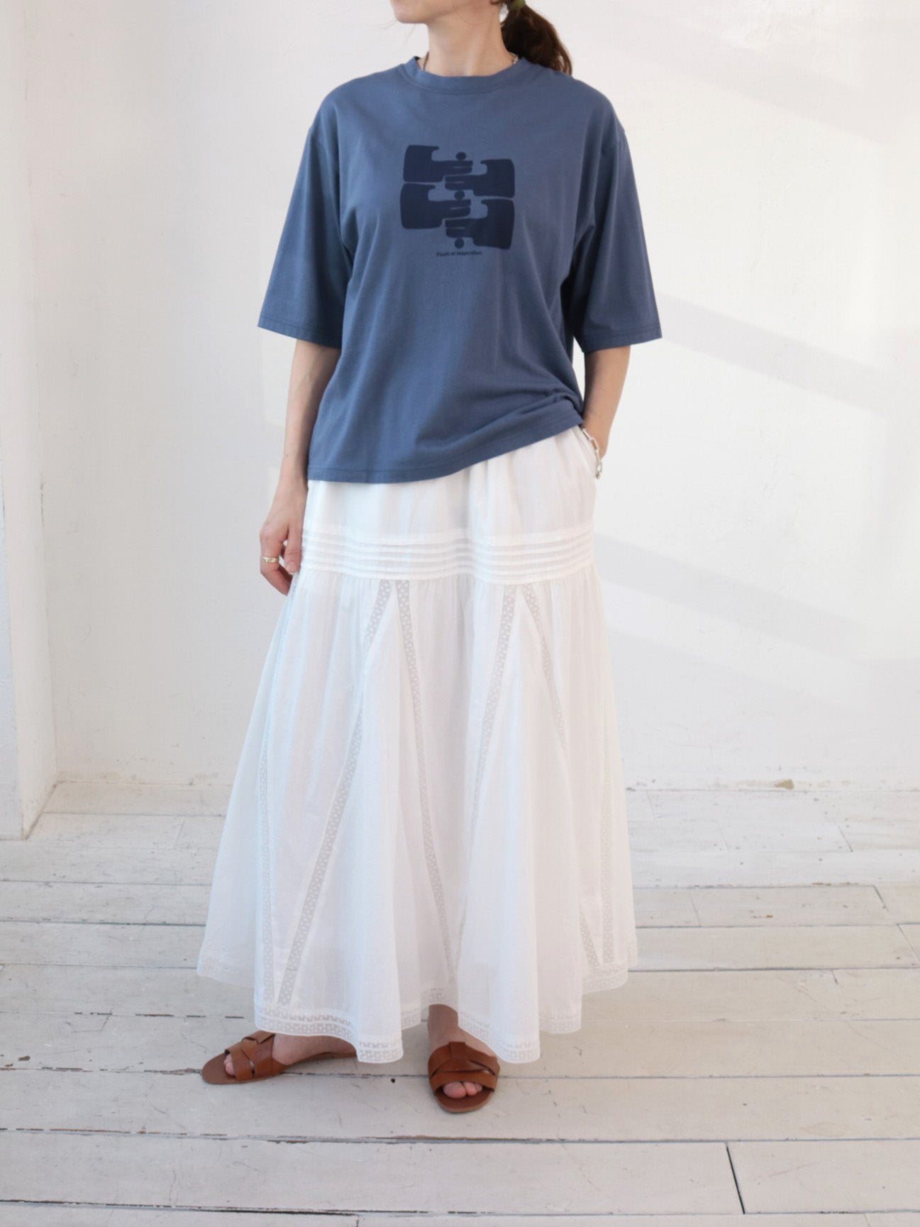 doux bleu　ハンドプリントTシャツ　DB-2621-060