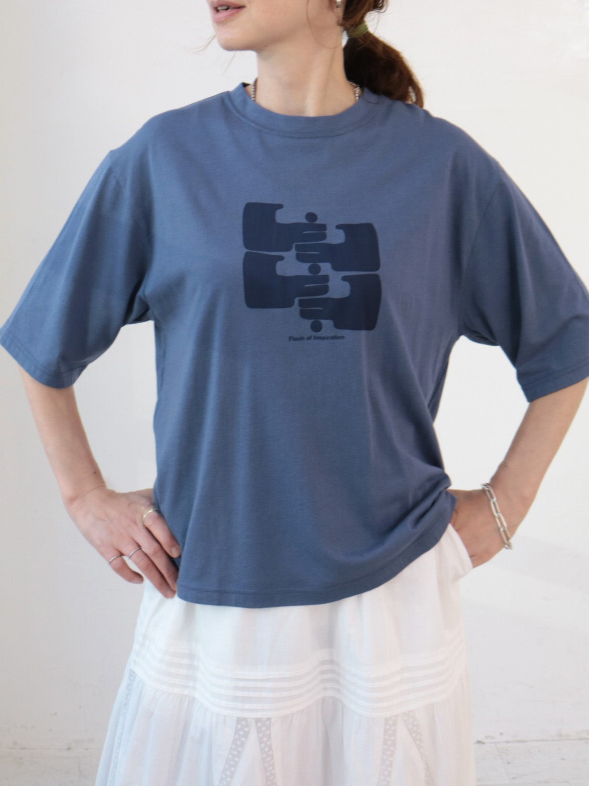 doux bleu　ハンドプリントTシャツ　DB-2621-060