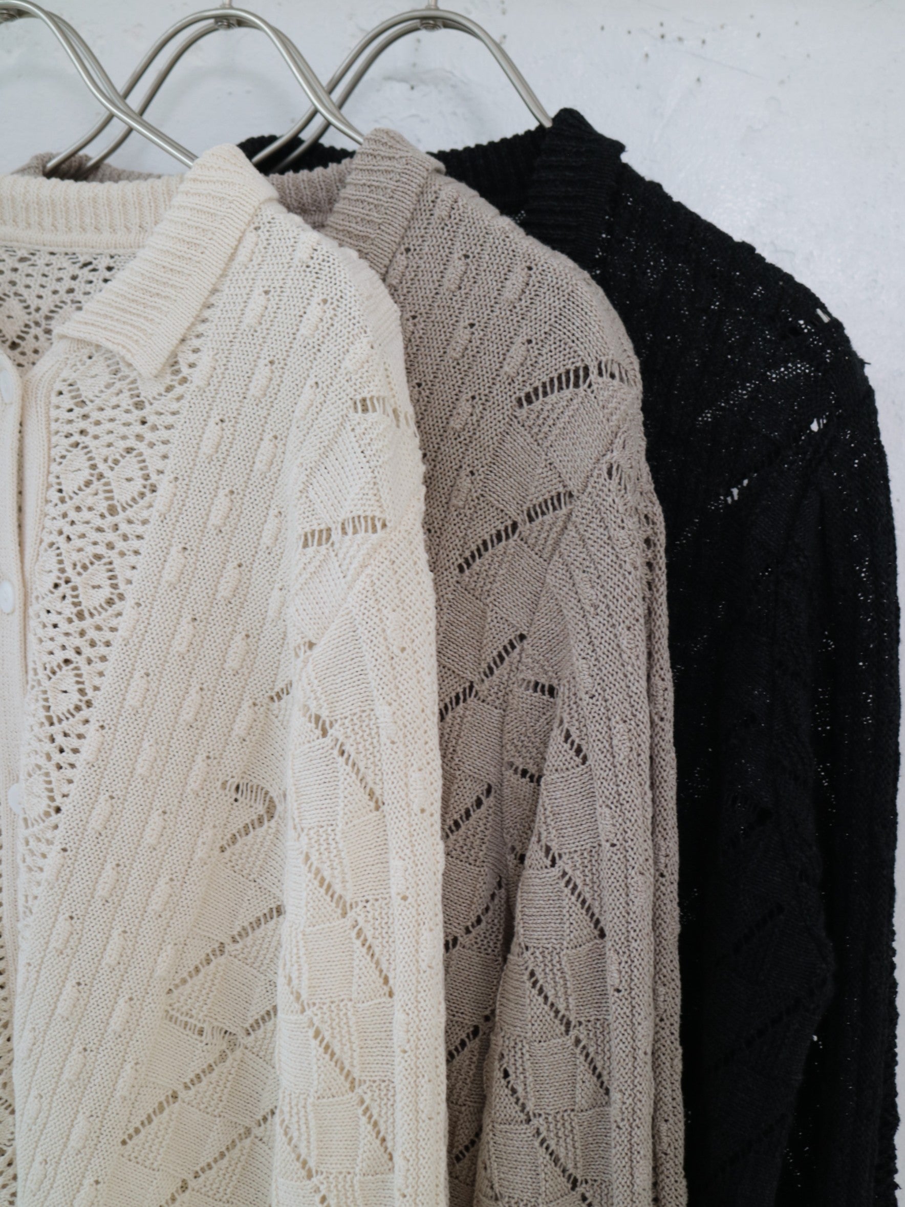 doux bleu　オープンワーク ニットシャツ　DB-2542-021