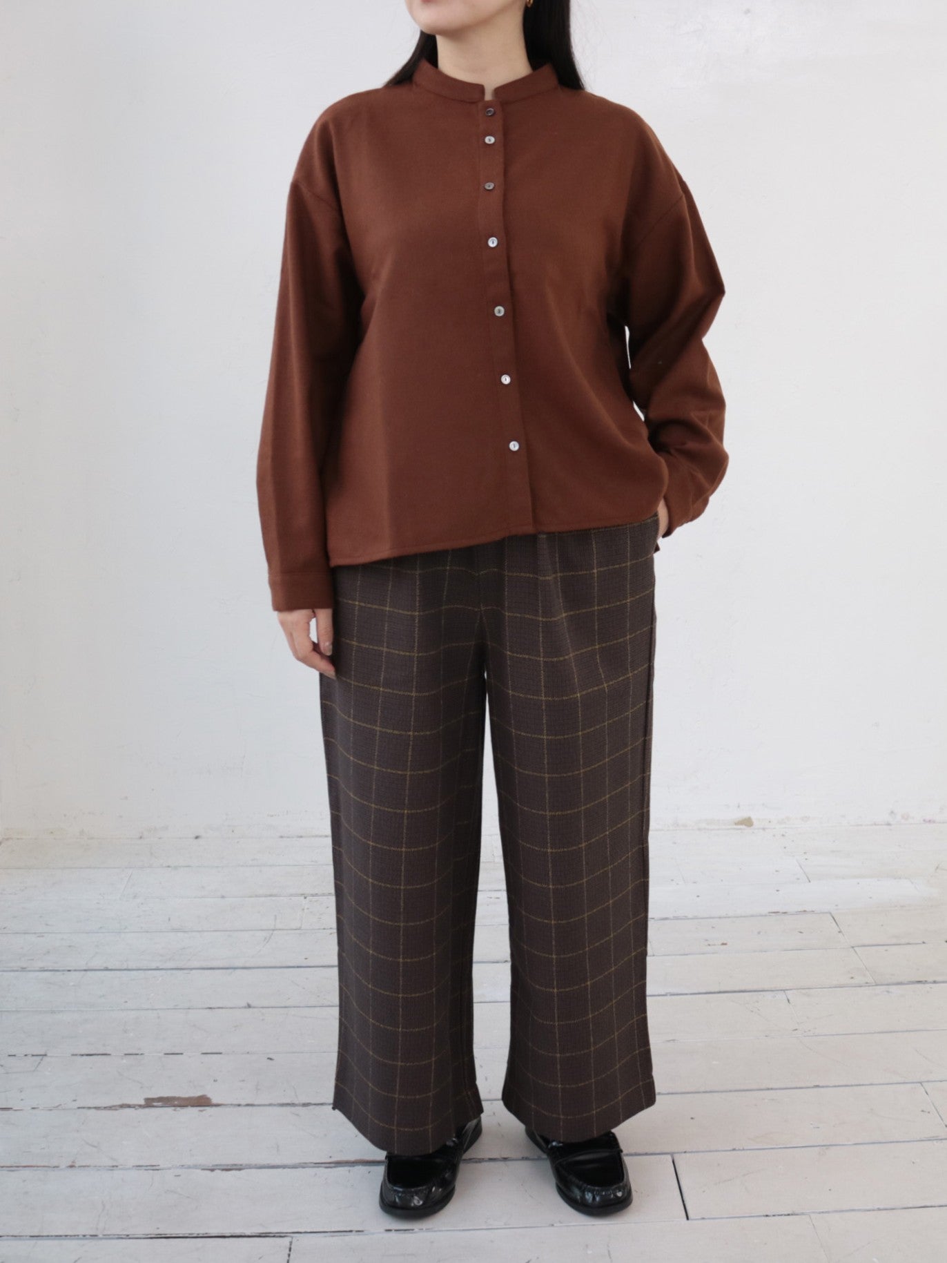 YARRA　CORDUR×OXFORDシャツ（WEB限定カラー：ブラウン）YR-1553-265