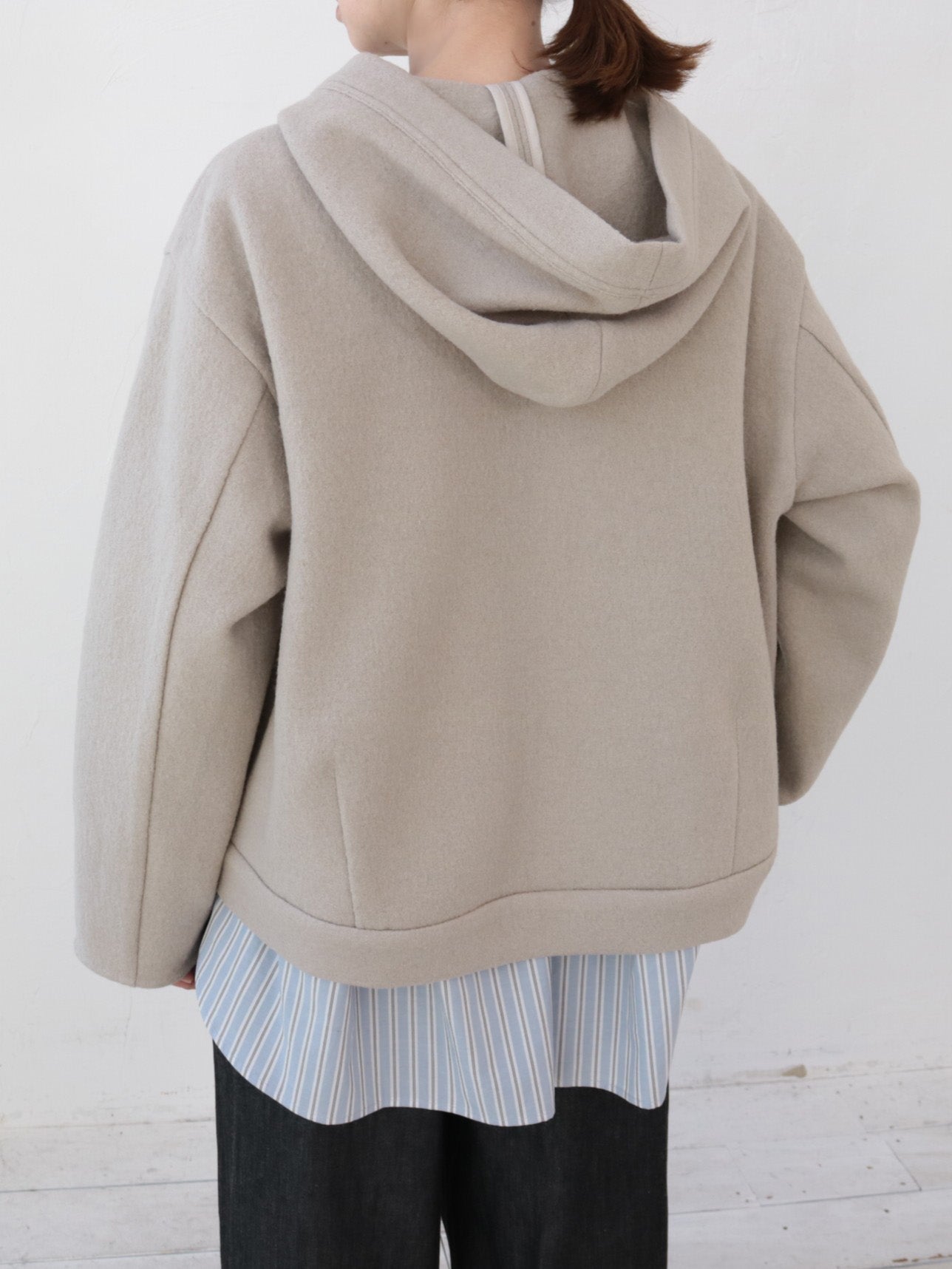 doux bleu　ウール フーテッドジャケット　DB-2547-035