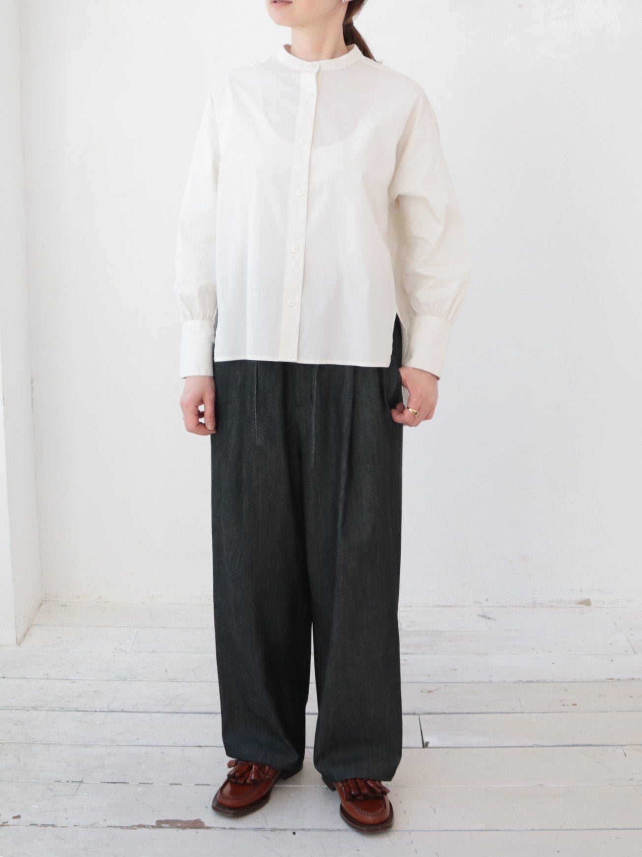 doux bleu　バックギャザーシャツ　DB-2543-028