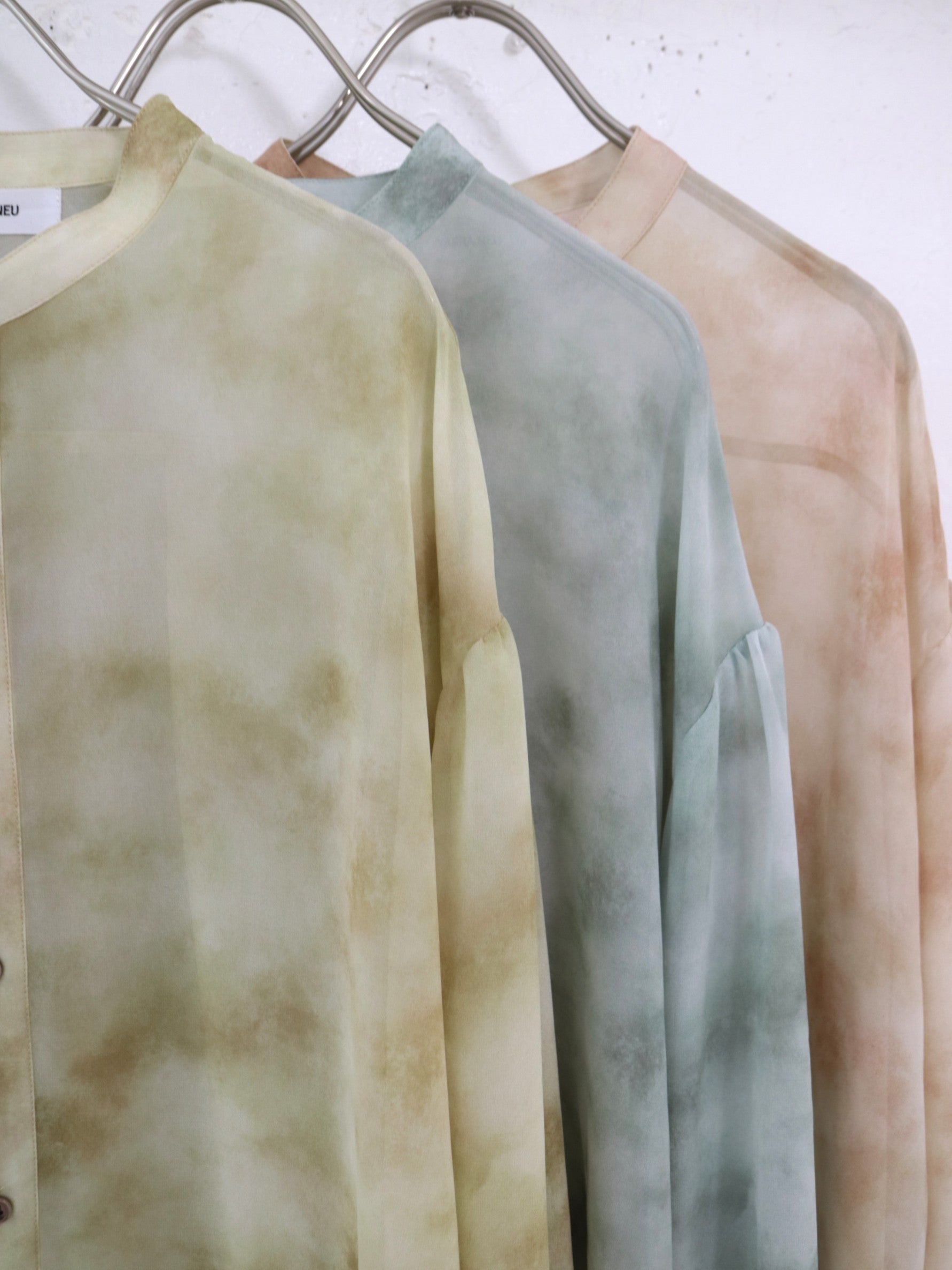 YARRA NEU　シアー長袖ワイドシャツ　NU-5643-412
