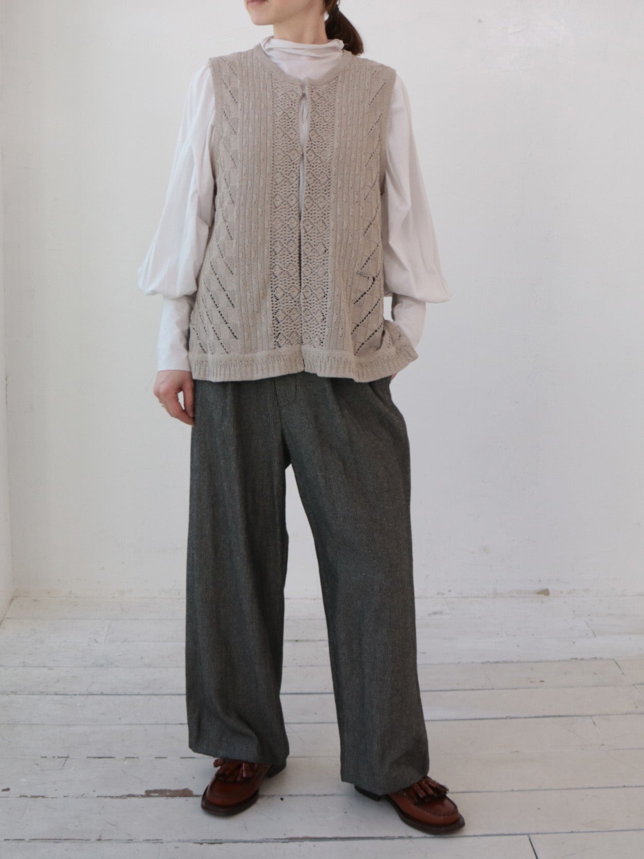 doux bleu　リネンレーヨン ストライプパンツ　DB-2545-015