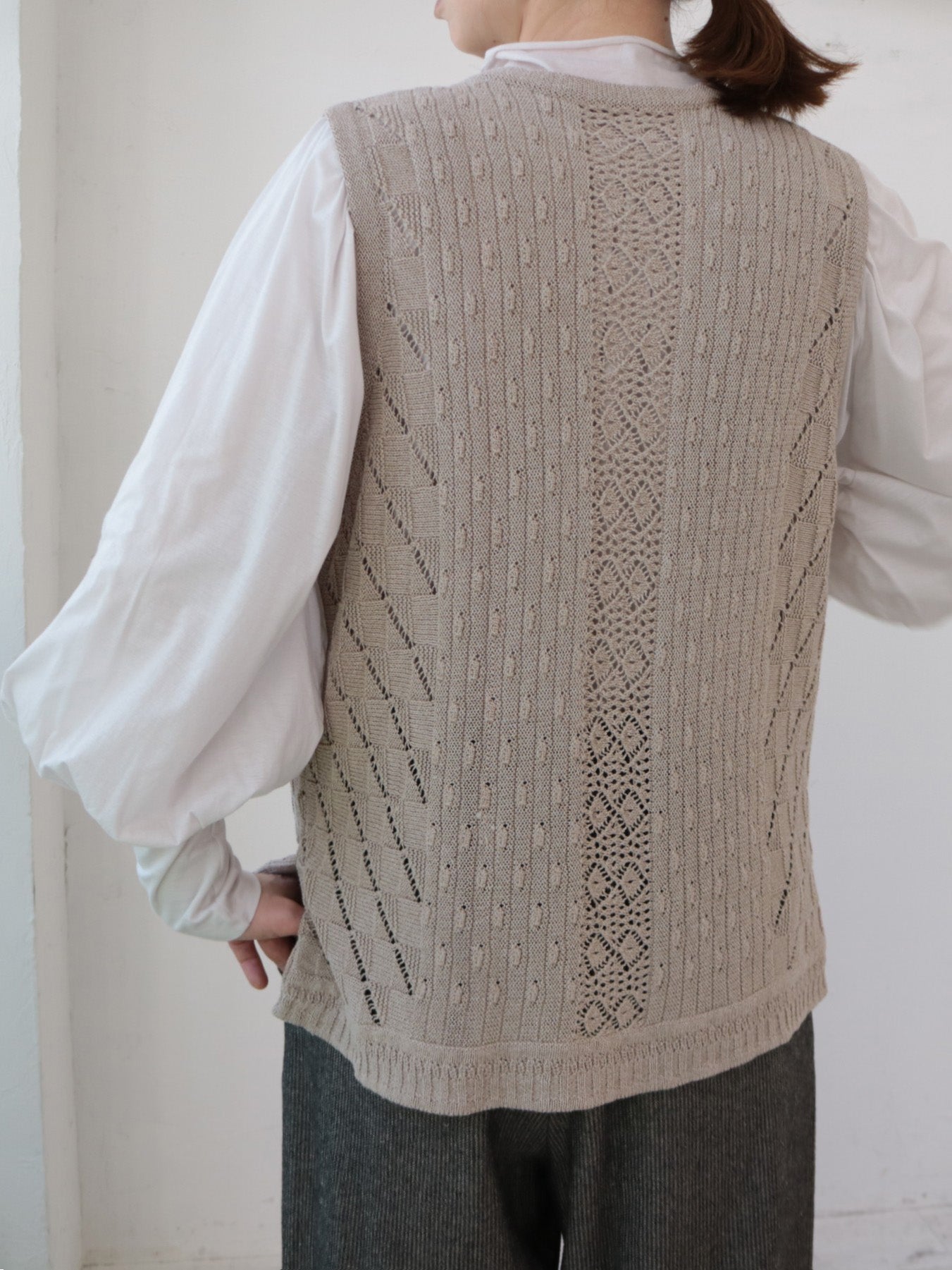 doux bleu オープンワーク ニットベスト DB-2548-022