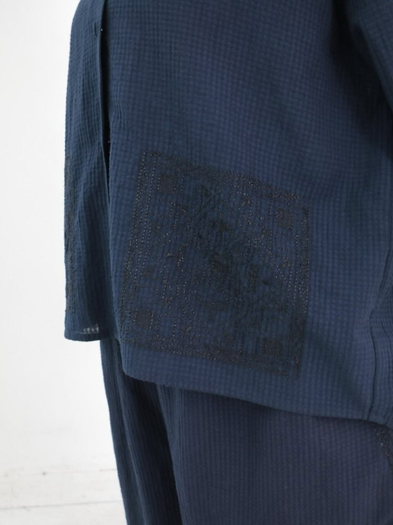 YARRA　INDIA開襟ラメ刺繡シャツ　YR-1623-269