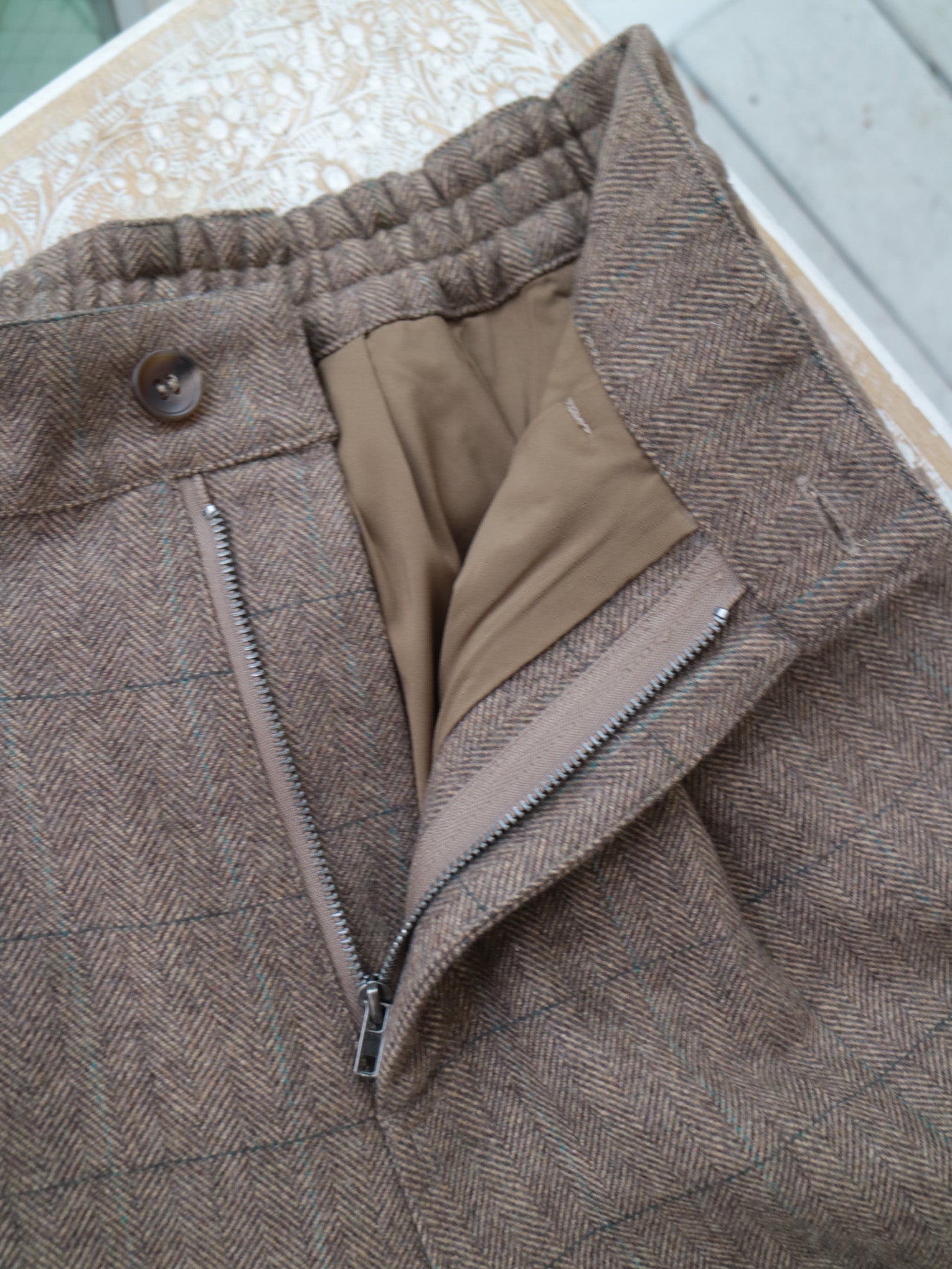 YARRA NEU　W混チェックカーブパンツ　NU-5555-426