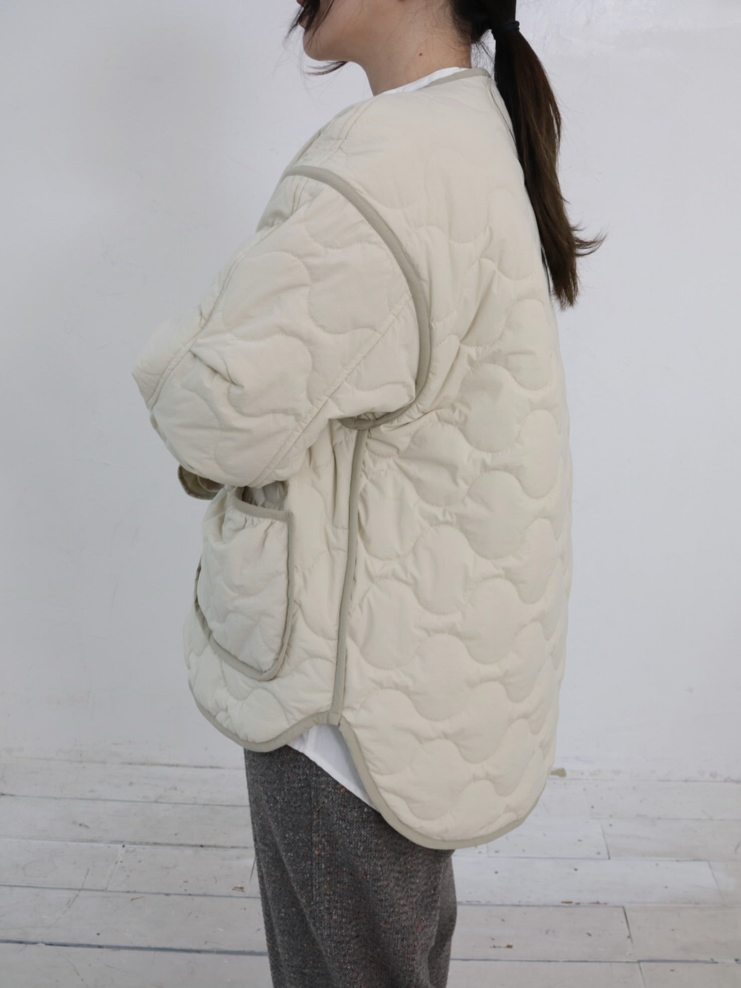 YARRA NEU　sorona中綿配色キルティングジャンパー　NU-5557-427