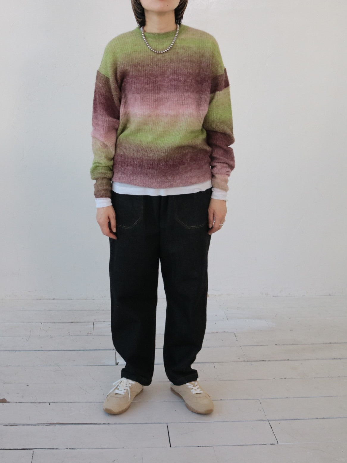 YARRA NEU　アルパカ混MIXグラデーションニットプルオーバー　NU-5642-411