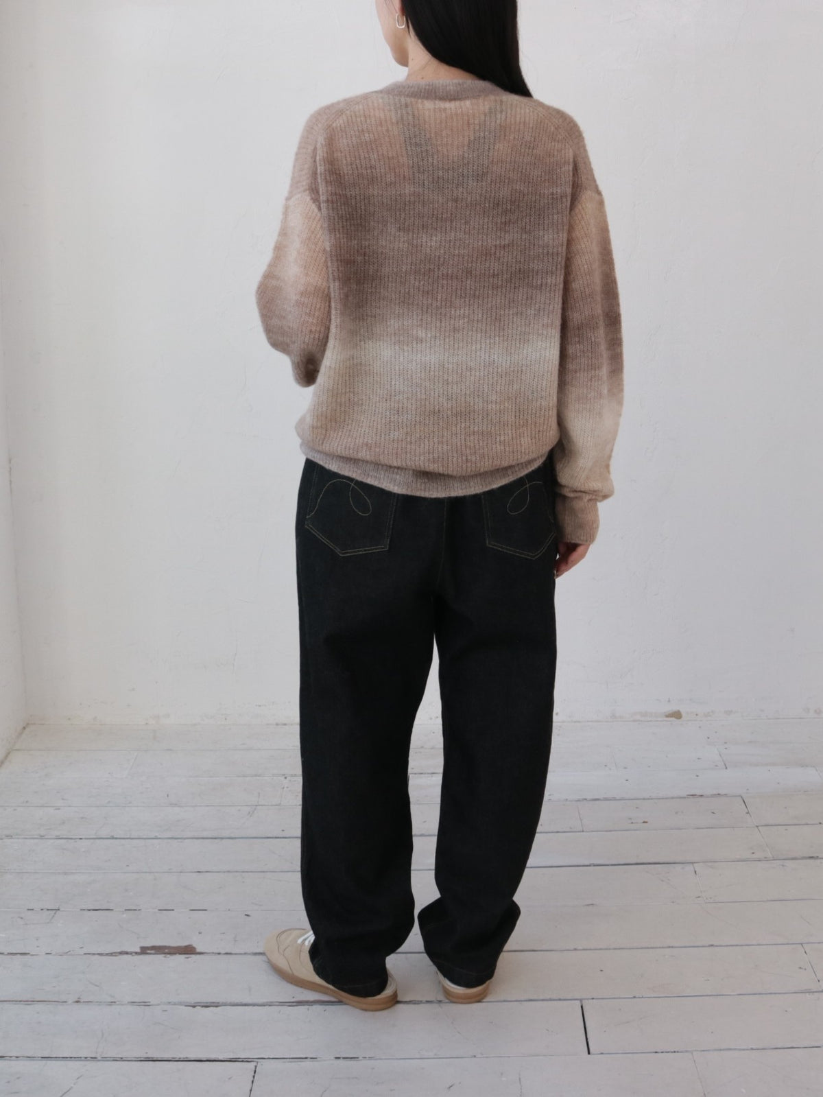 YARRA NEU　アルパカ混MIXグラデーションニットプルオーバー　NU-5642-411