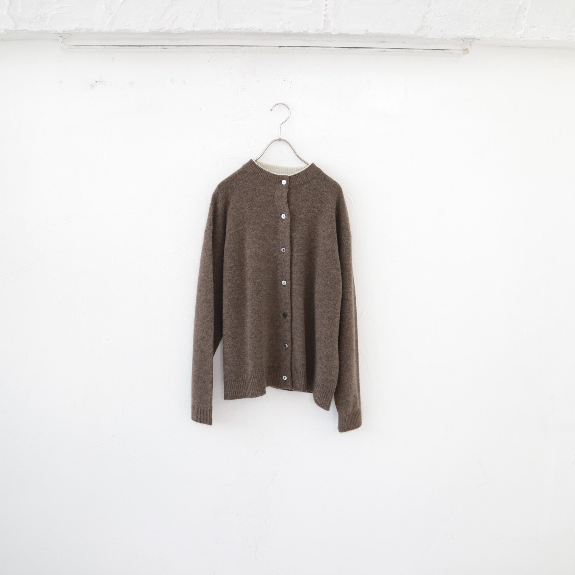 YARRA　ラムウール配色ニットカーディガン　YR-1552-273