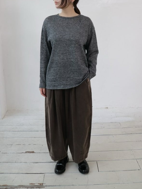 YARRA　リネンコットンボーダーカットソー　YR-1541-201