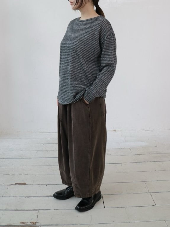 YARRA　リネンコットンボーダーカットソー　YR-1541-201