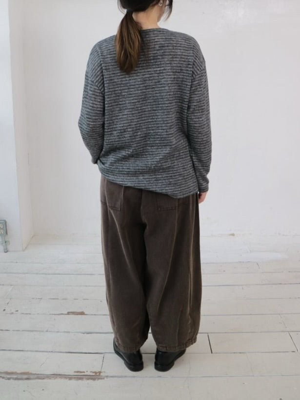 YARRA　リネンコットンボーダーカットソー　YR-1541-201