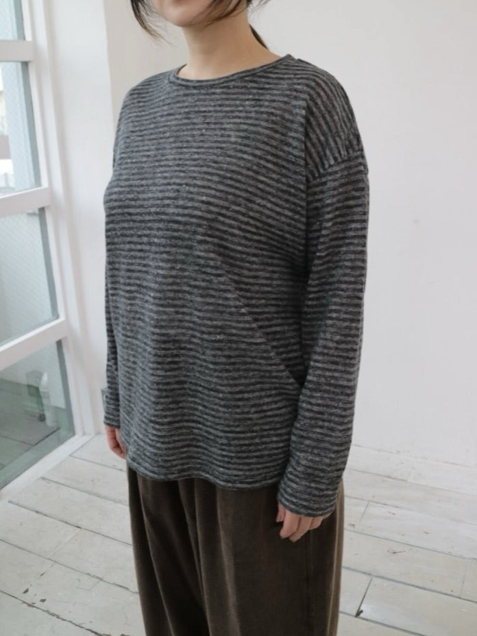 YARRA　リネンコットンボーダーカットソー　YR-1541-201