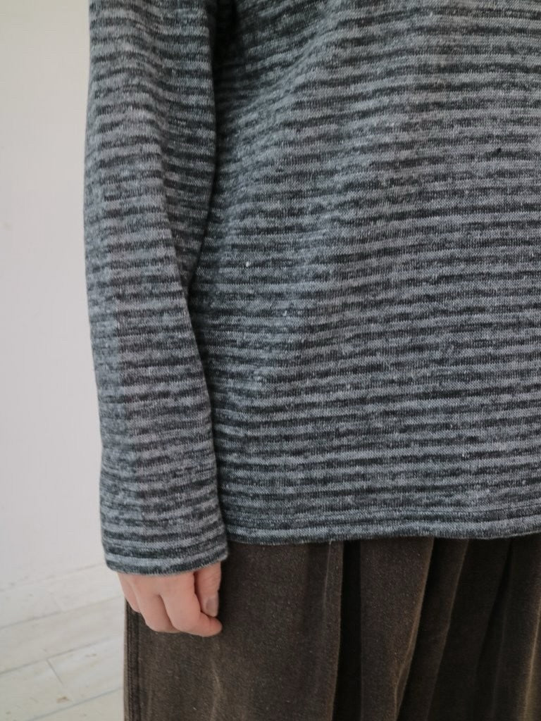 YARRA　リネンコットンボーダーカットソー　YR-1541-201