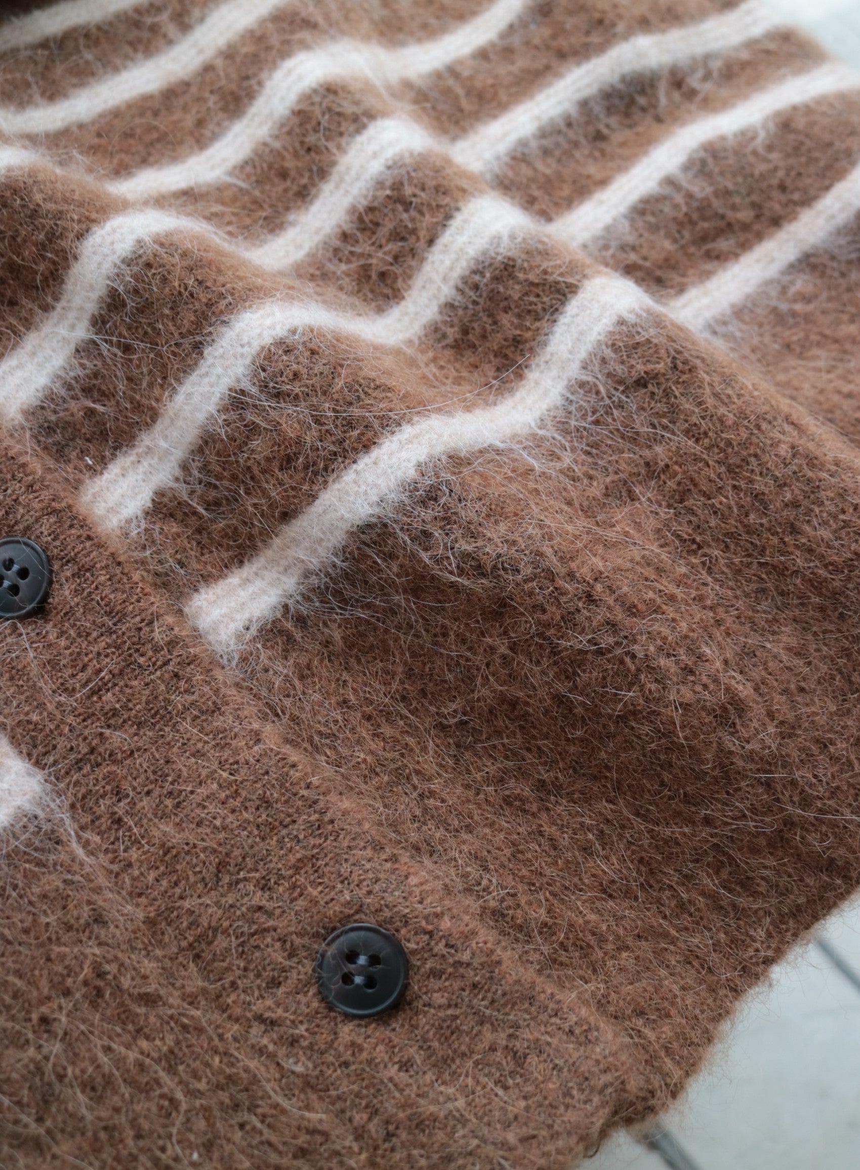 doux bleu　アルパカ ボーダーカーディガン　DB-2552-044