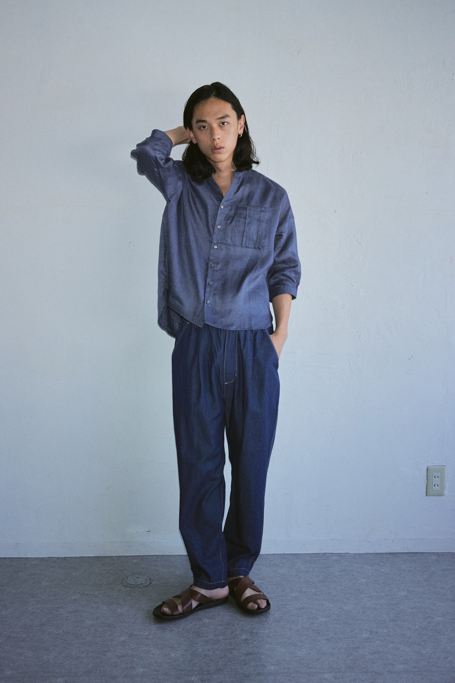 【ゆきふいるむ/yukiさん着用アイテム】YARRA NEU　スキッパーリネン７分袖シャツ　NU-5623-441