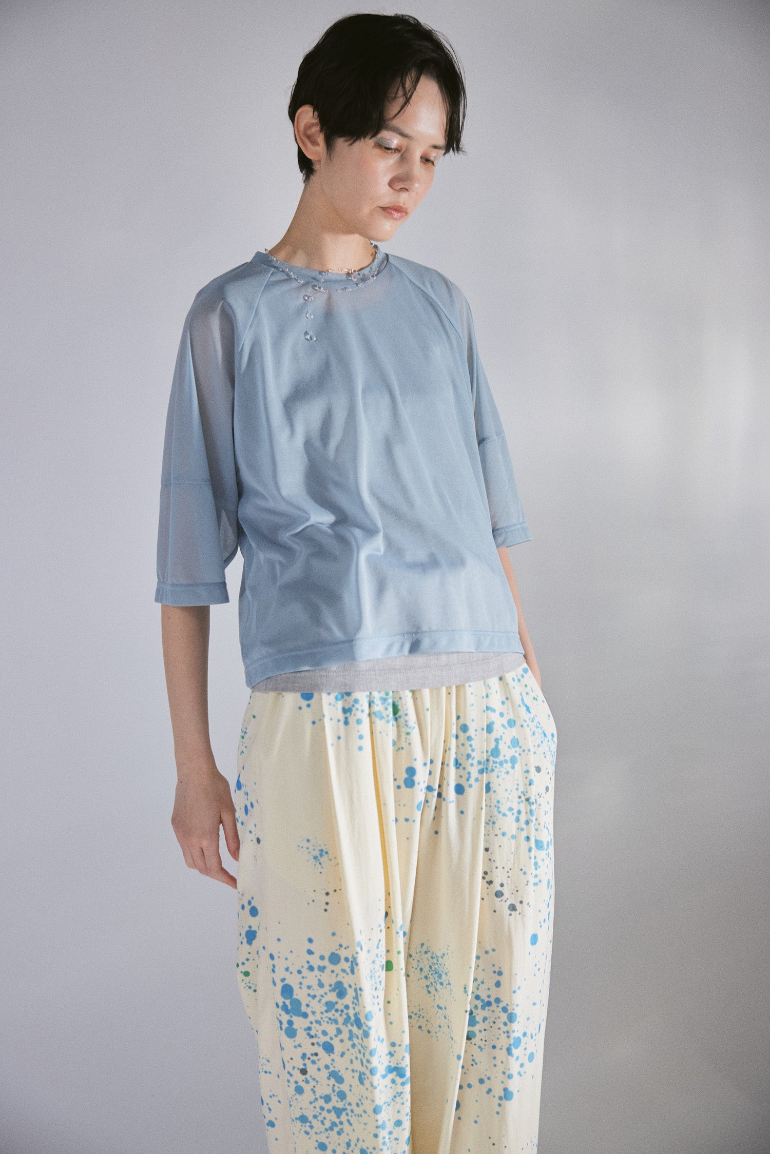 YARRA NEU　エアリーシアーラグラン5分袖Tシャツ　NU-5621-438