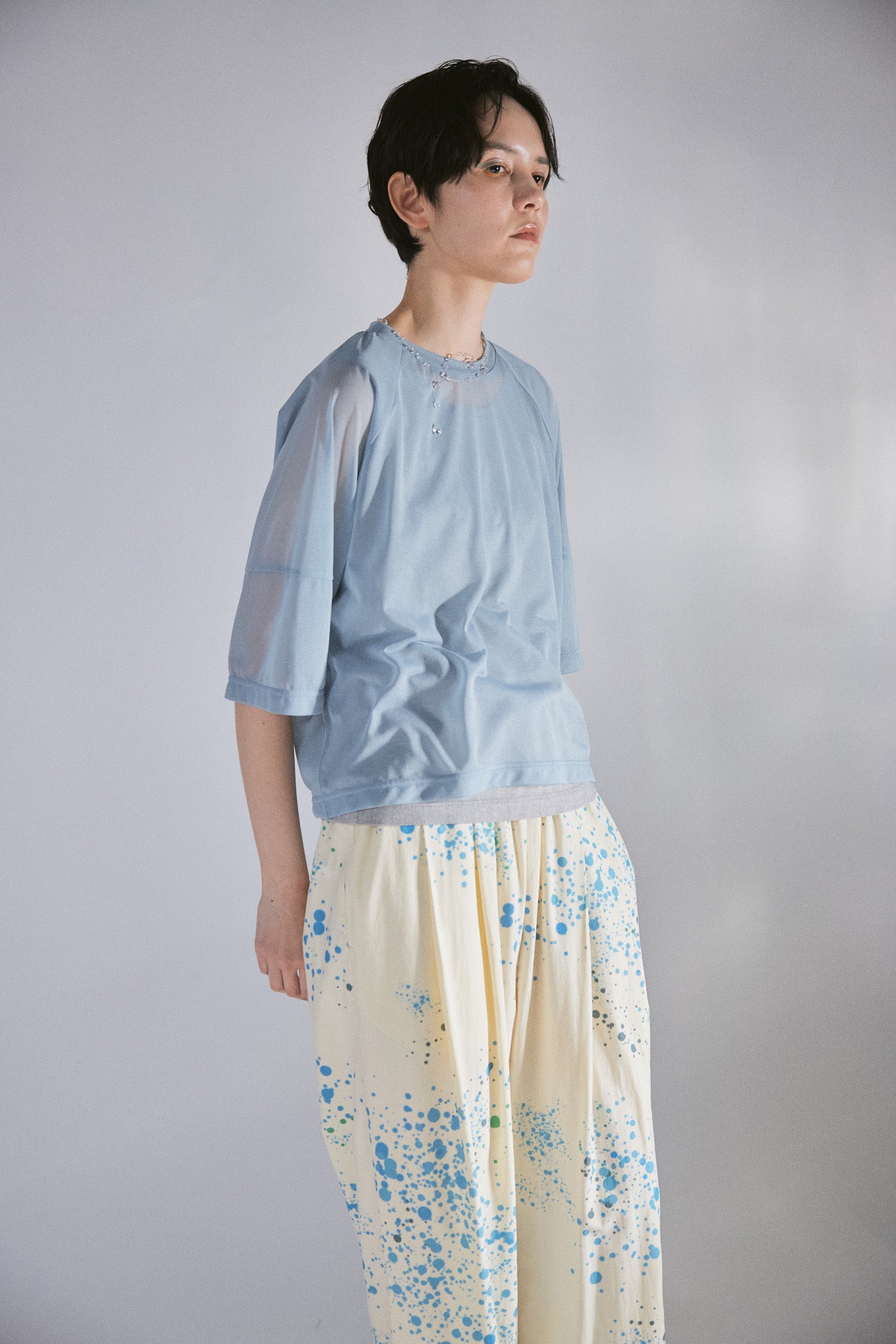 YARRA NEU　エアリーシアーラグラン5分袖Tシャツ　NU-5621-438