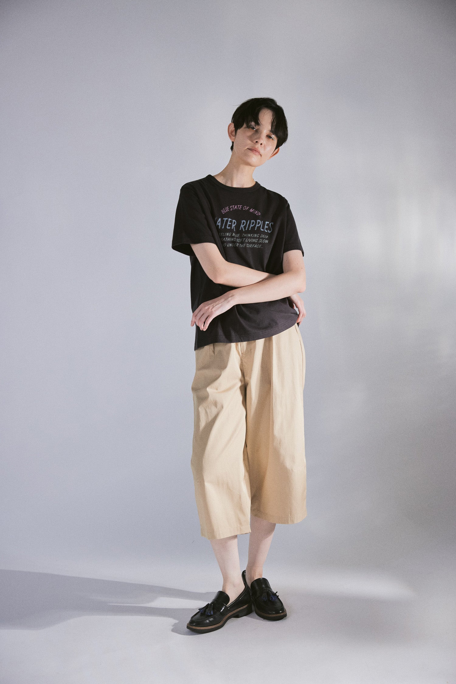 YARRA NEU　WATER RIPPLEロゴプリントTシャツ　NU-5621-433