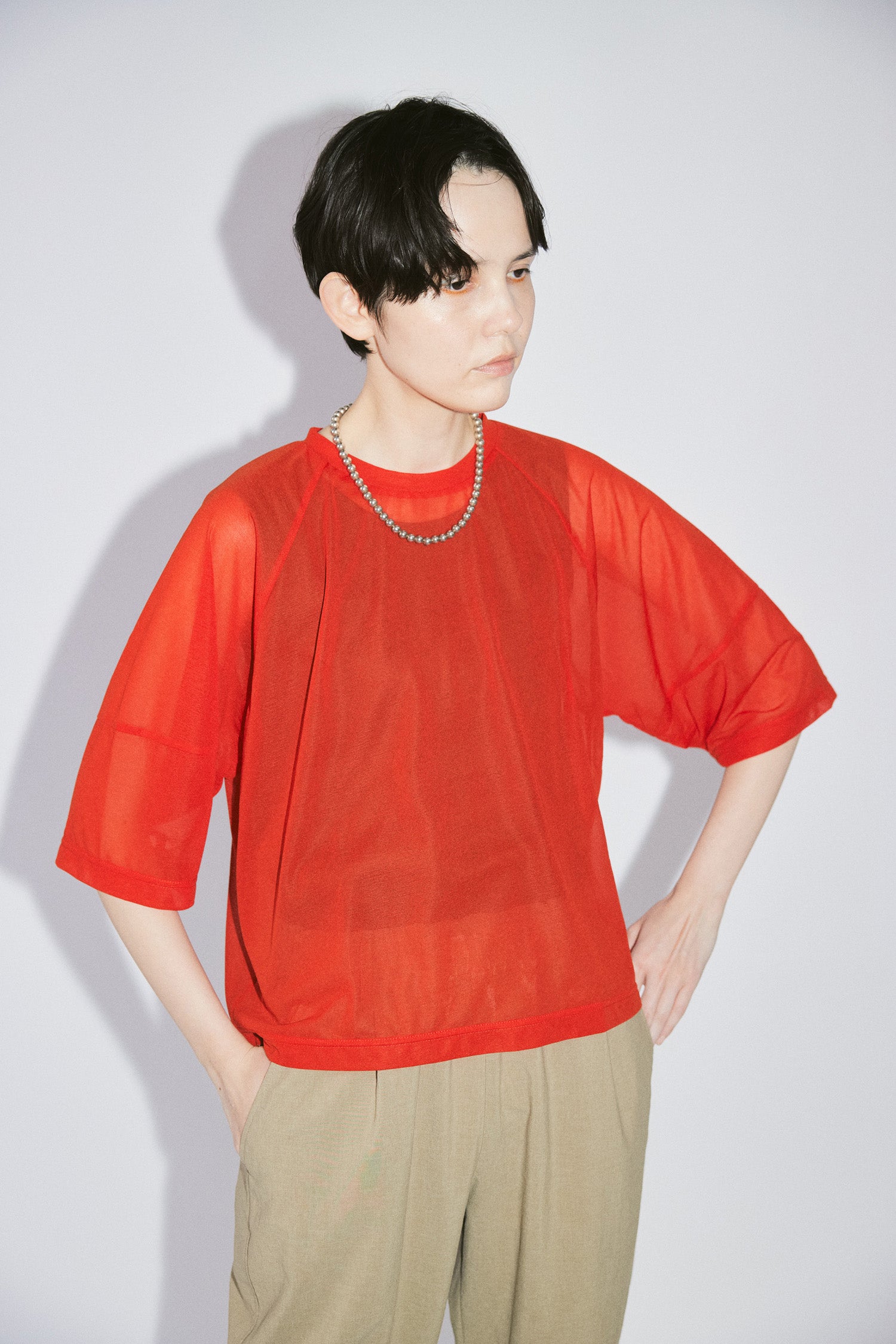YARRA NEU　エアリーシアーラグラン5分袖Tシャツ　NU-5621-438