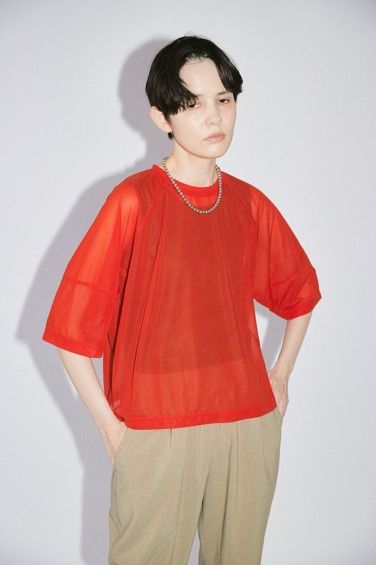 YARRA NEU　エアリーシアーラグラン5分袖Tシャツ　NU-5621-438