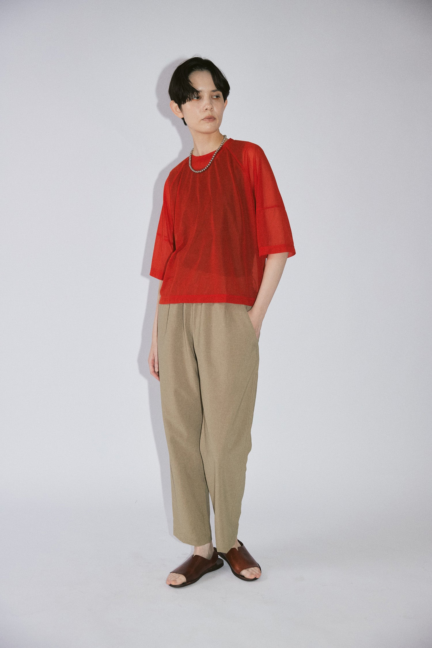YARRA NEU　エアリーシアーラグラン5分袖Tシャツ　NU-5621-438