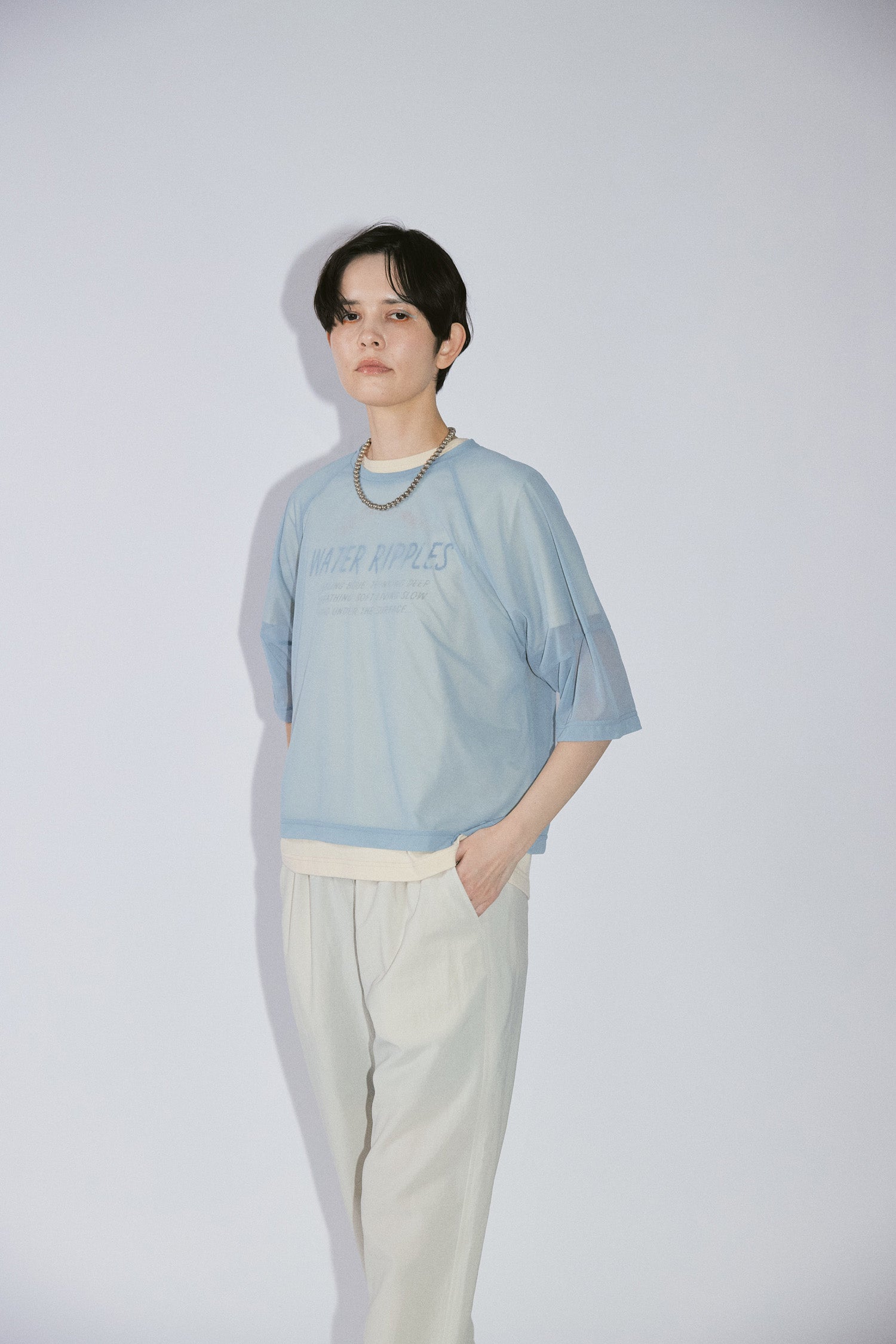 YARRA NEU　エアリーシアーラグラン5分袖Tシャツ　NU-5621-438