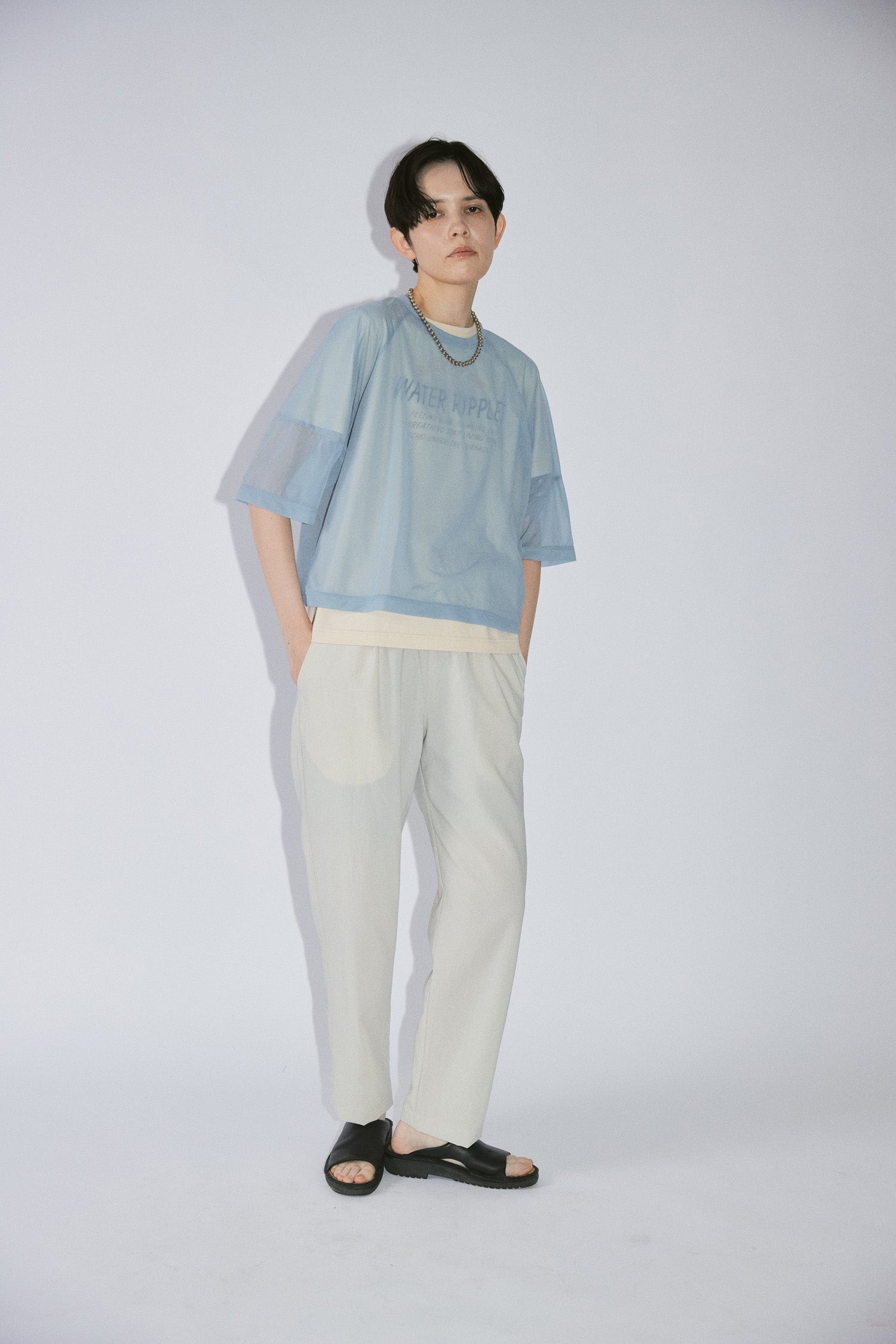 YARRA NEU　WATER RIPPLEロゴプリントTシャツ　NU-5621-433