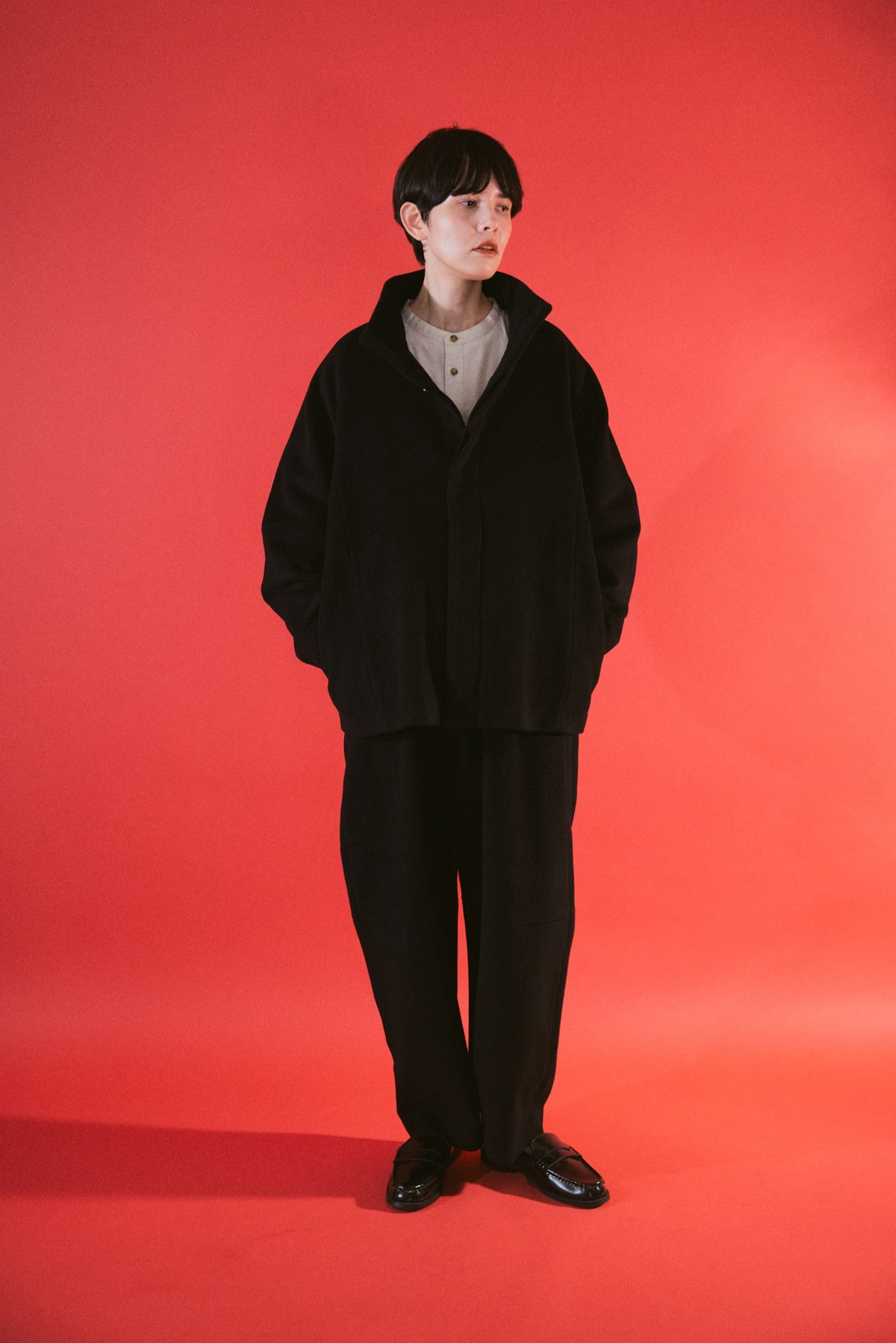 YARRA NEU　カシミヤ混ウール裏付きパンツ　NU-5555-429