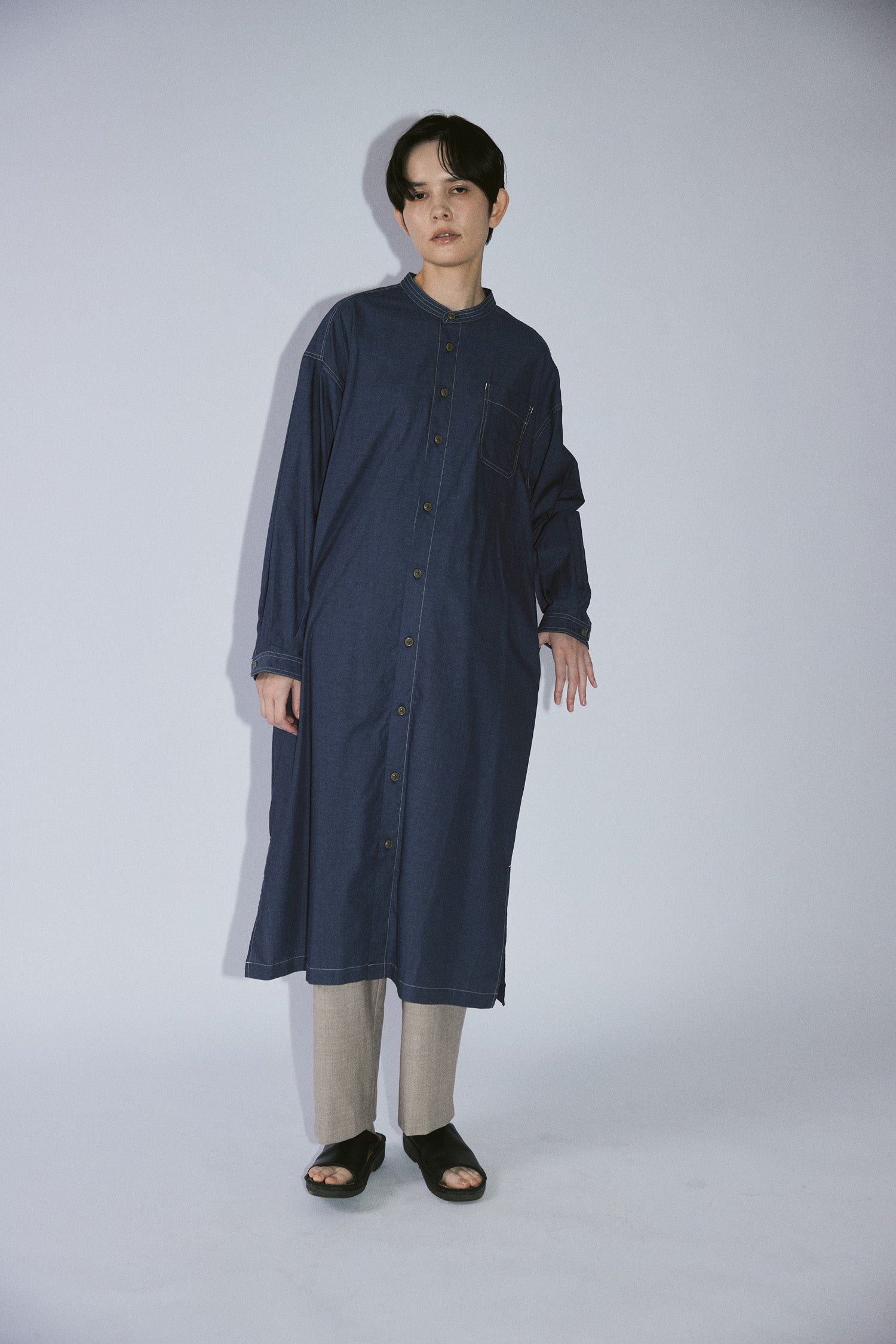 YARRA NEU　SIDGRASインディゴライクワンピース　NU-5614-413