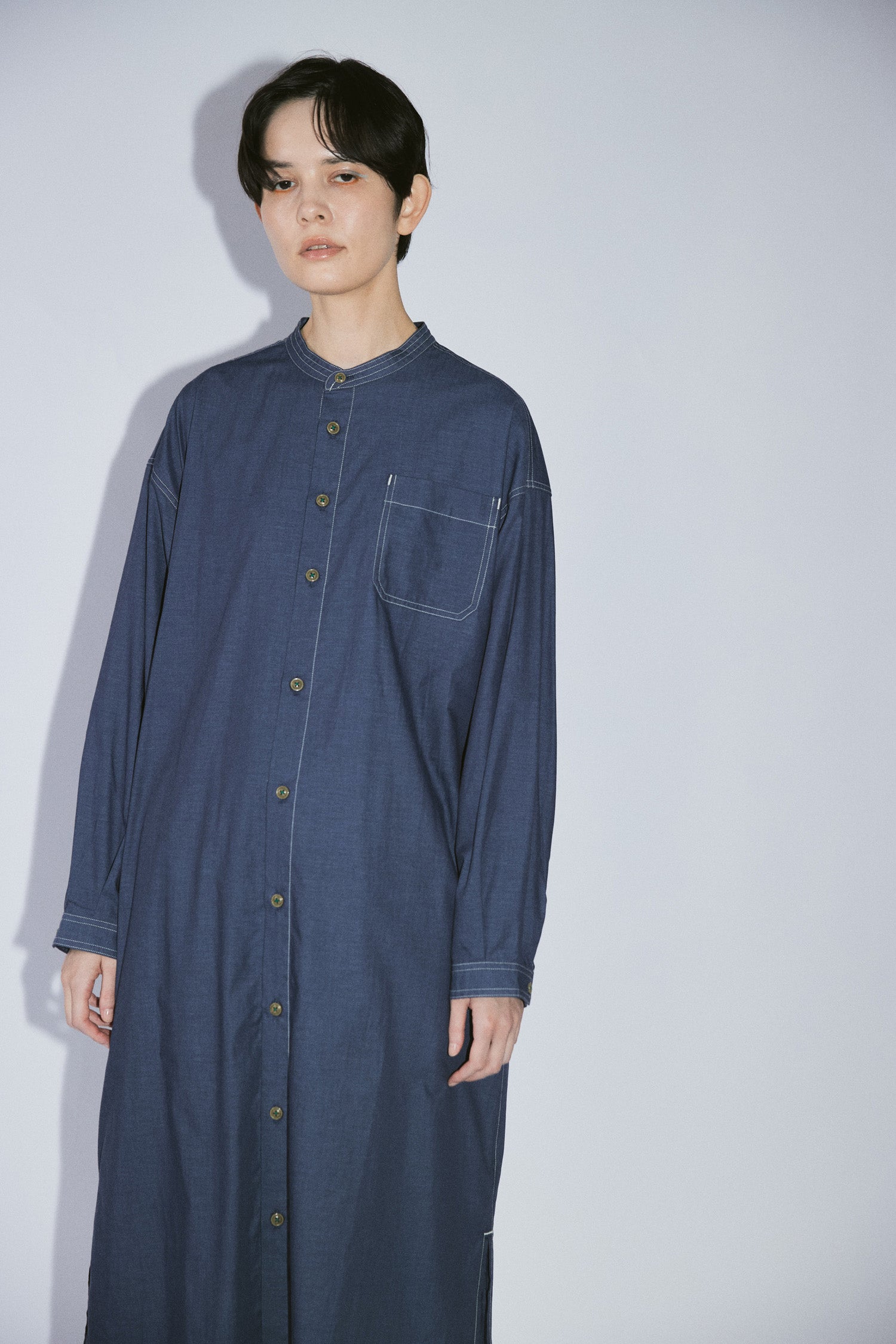 YARRA NEU　SIDGRASインディゴライクワンピース　NU-5614-413