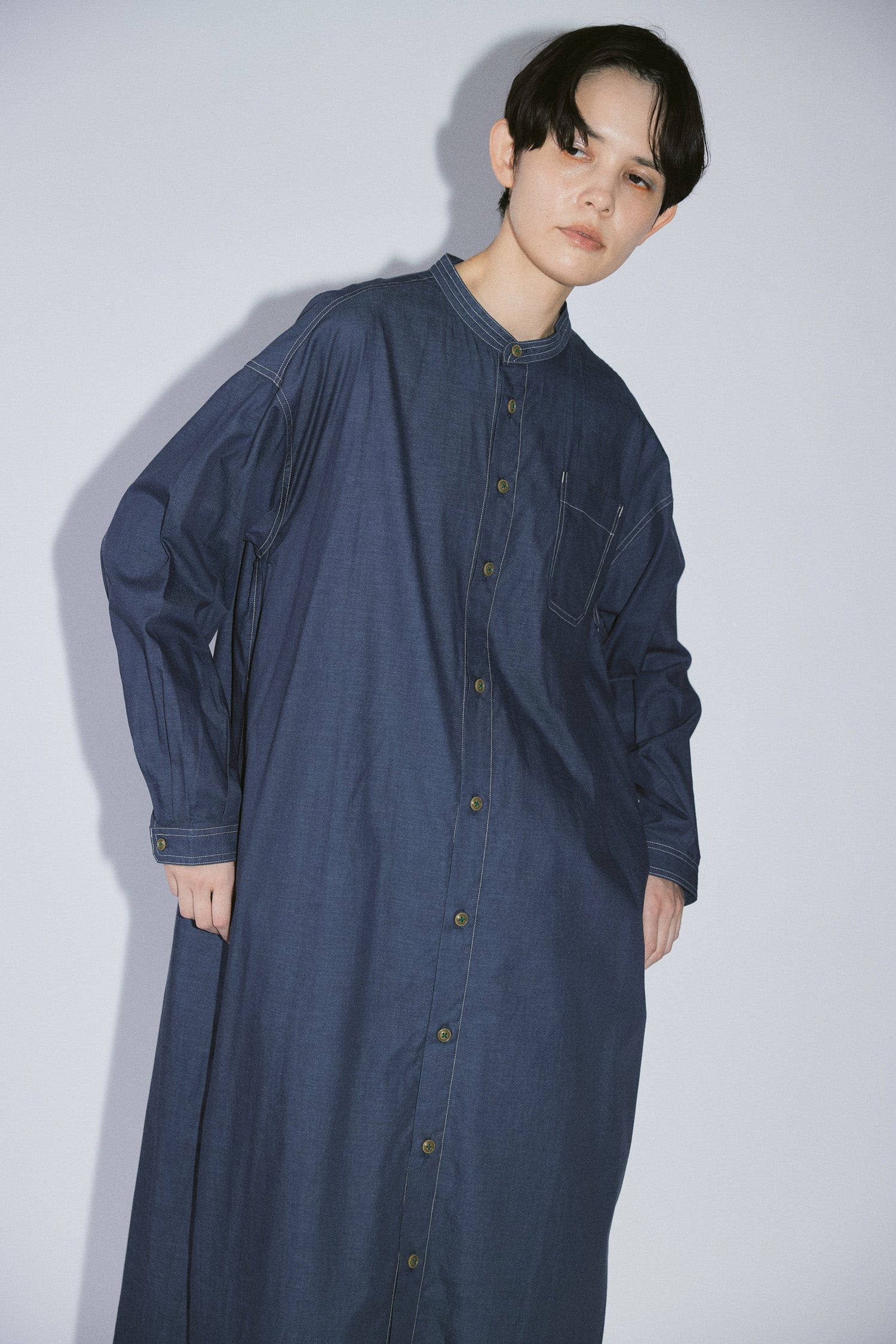 YARRA NEU　SIDGRASインディゴライクワンピース　NU-5614-413