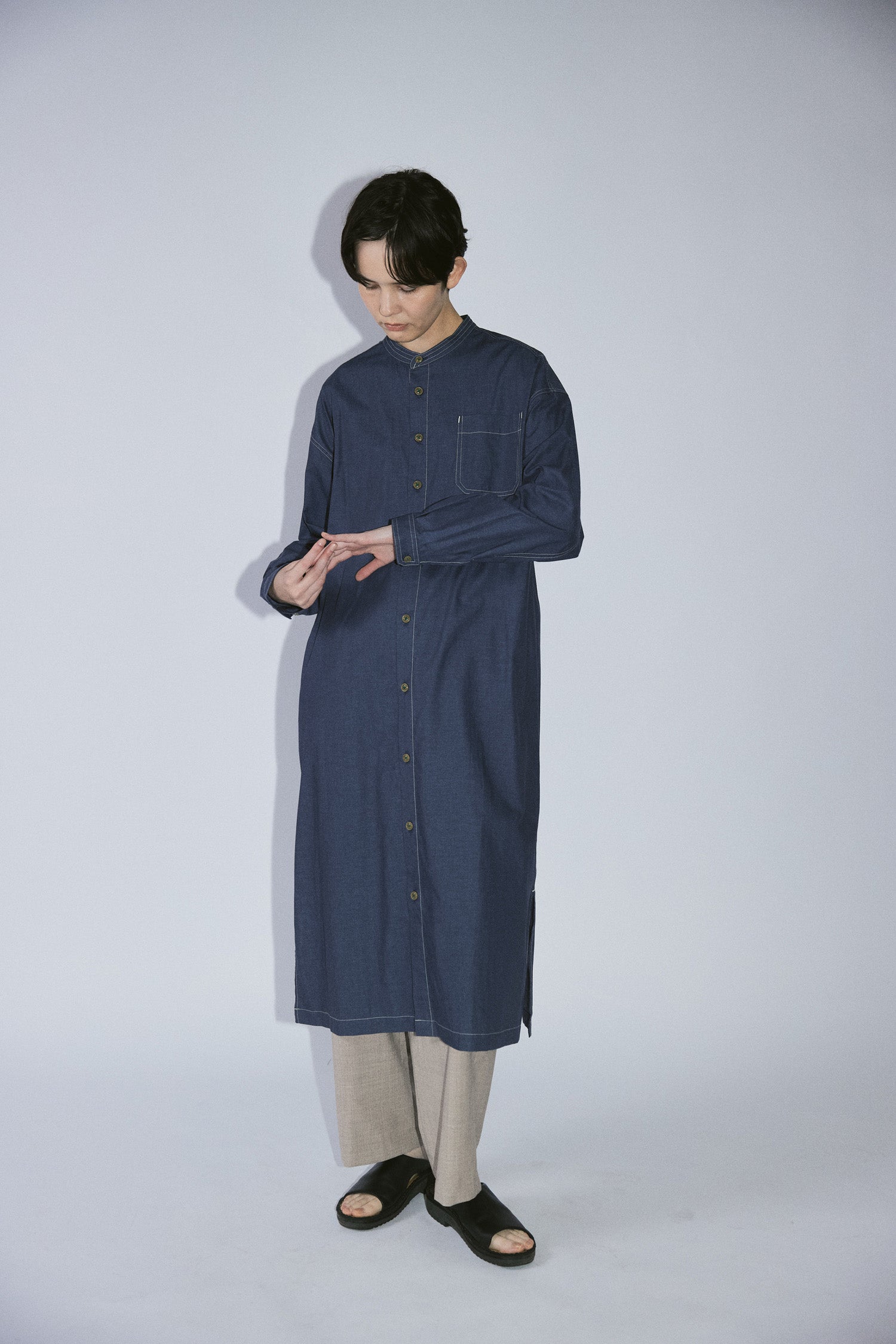 YARRA NEU　SIDGRASインディゴライクワンピース　NU-5614-413