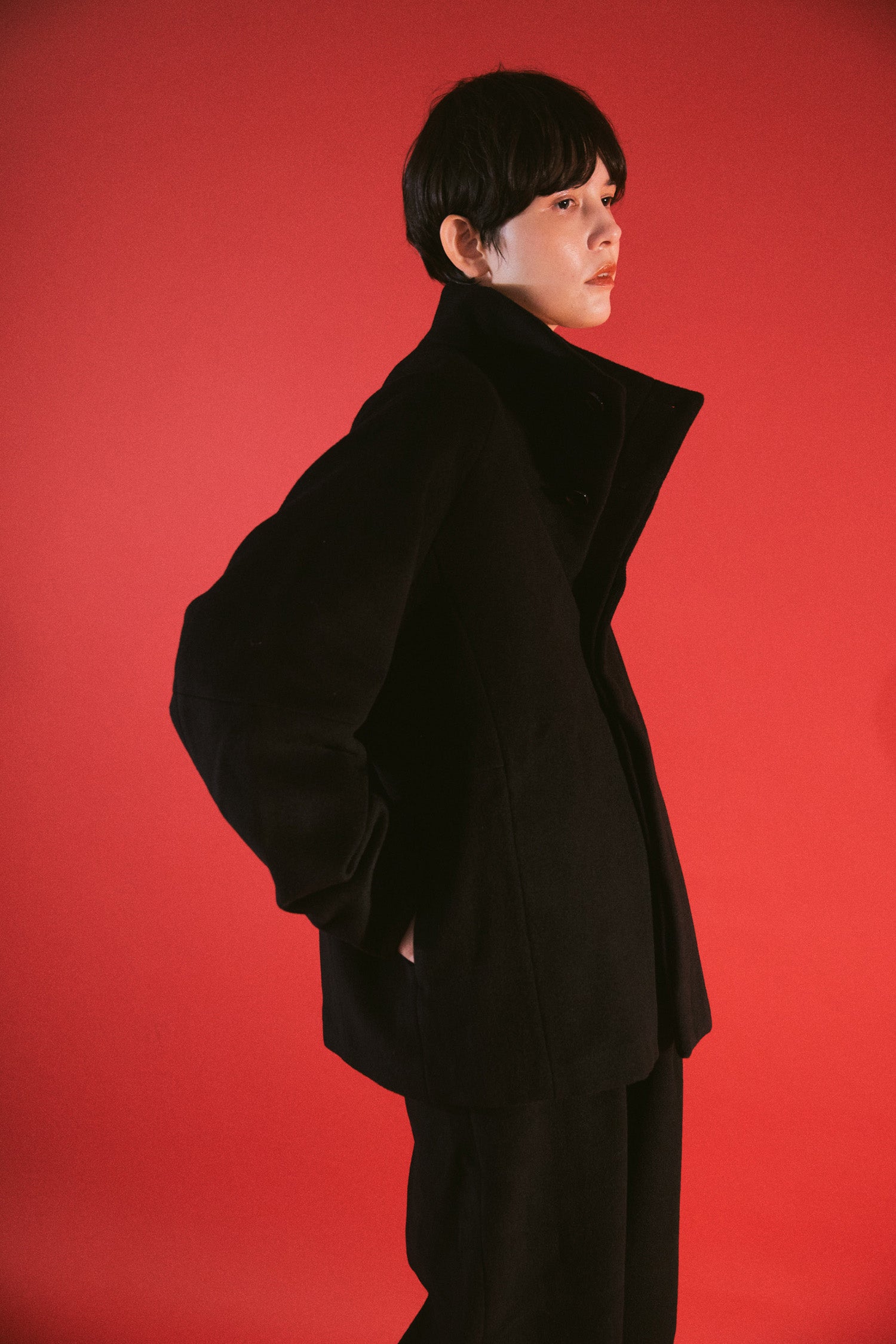 YARRA NEU　カシミヤ混ウールスタンドジャケット　NU-5557-428