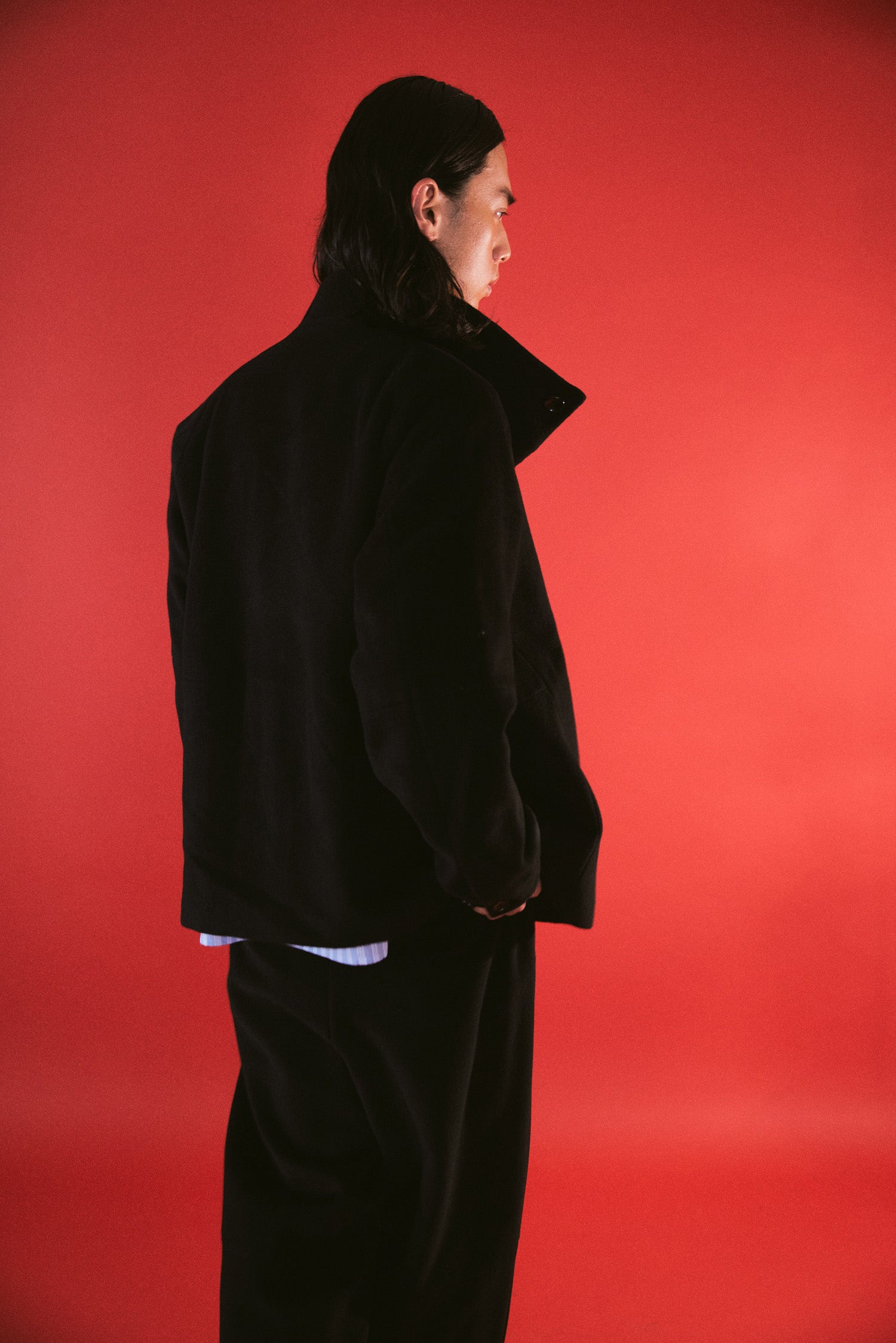 YARRA NEU　カシミヤ混ウールスタンドジャケット　NU-5557-428