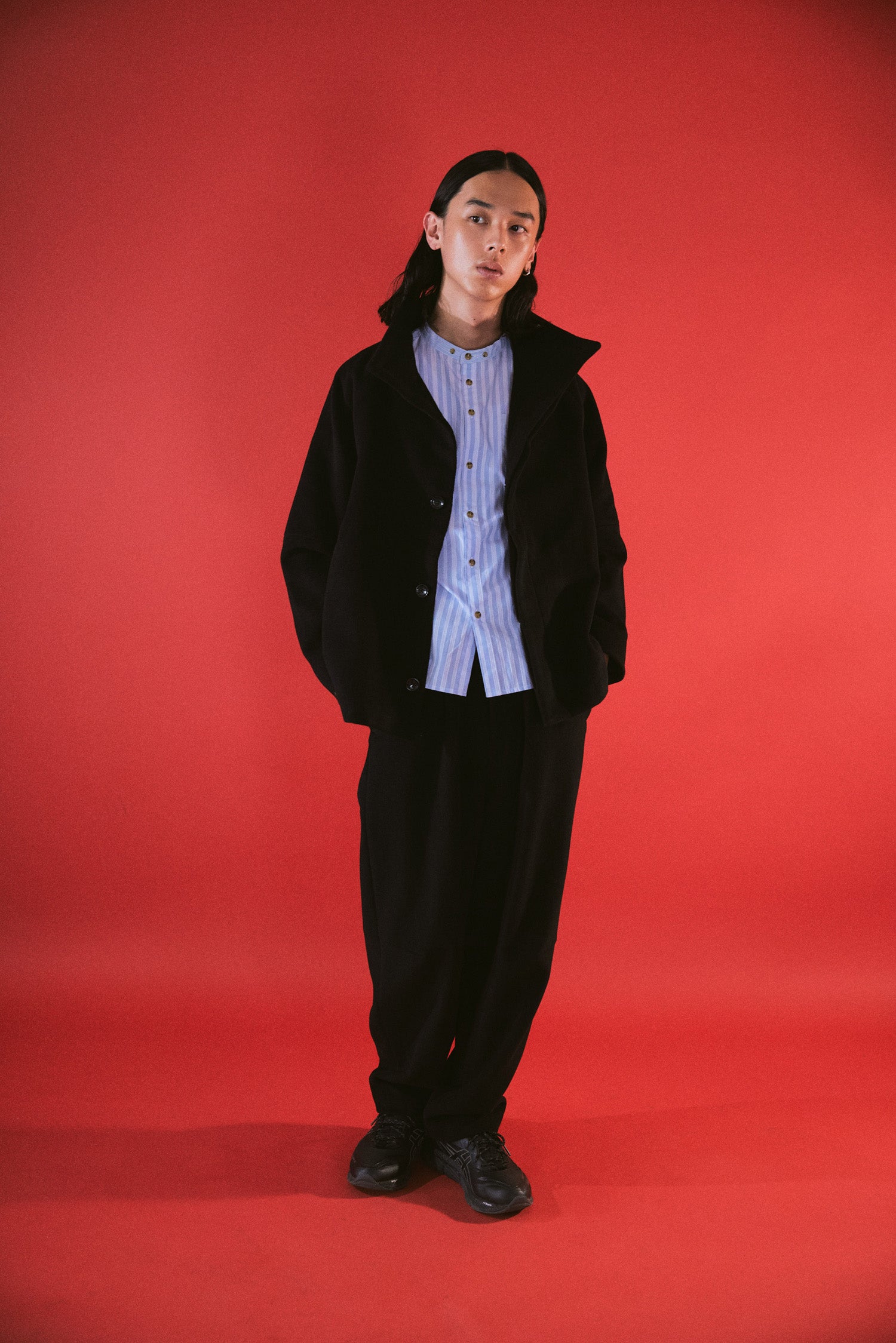 YARRA NEU　カシミヤ混ウール裏付きパンツ　NU-5555-429