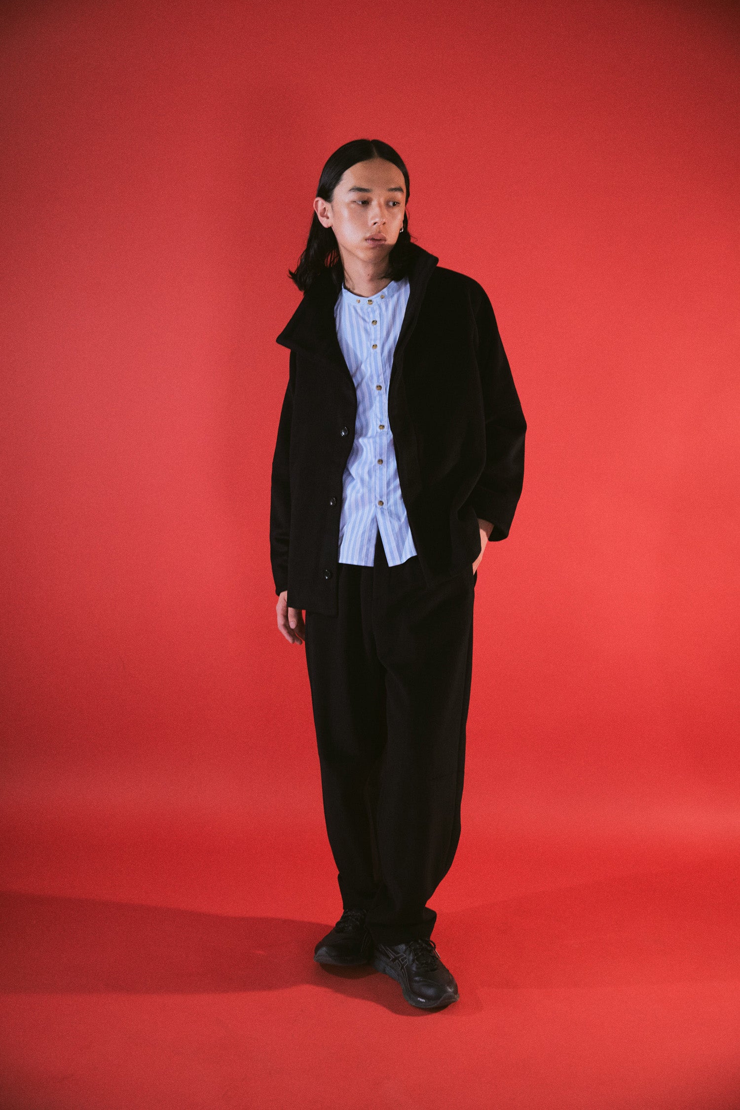 YARRA NEU　カシミヤ混ウール裏付きパンツ　NU-5555-429