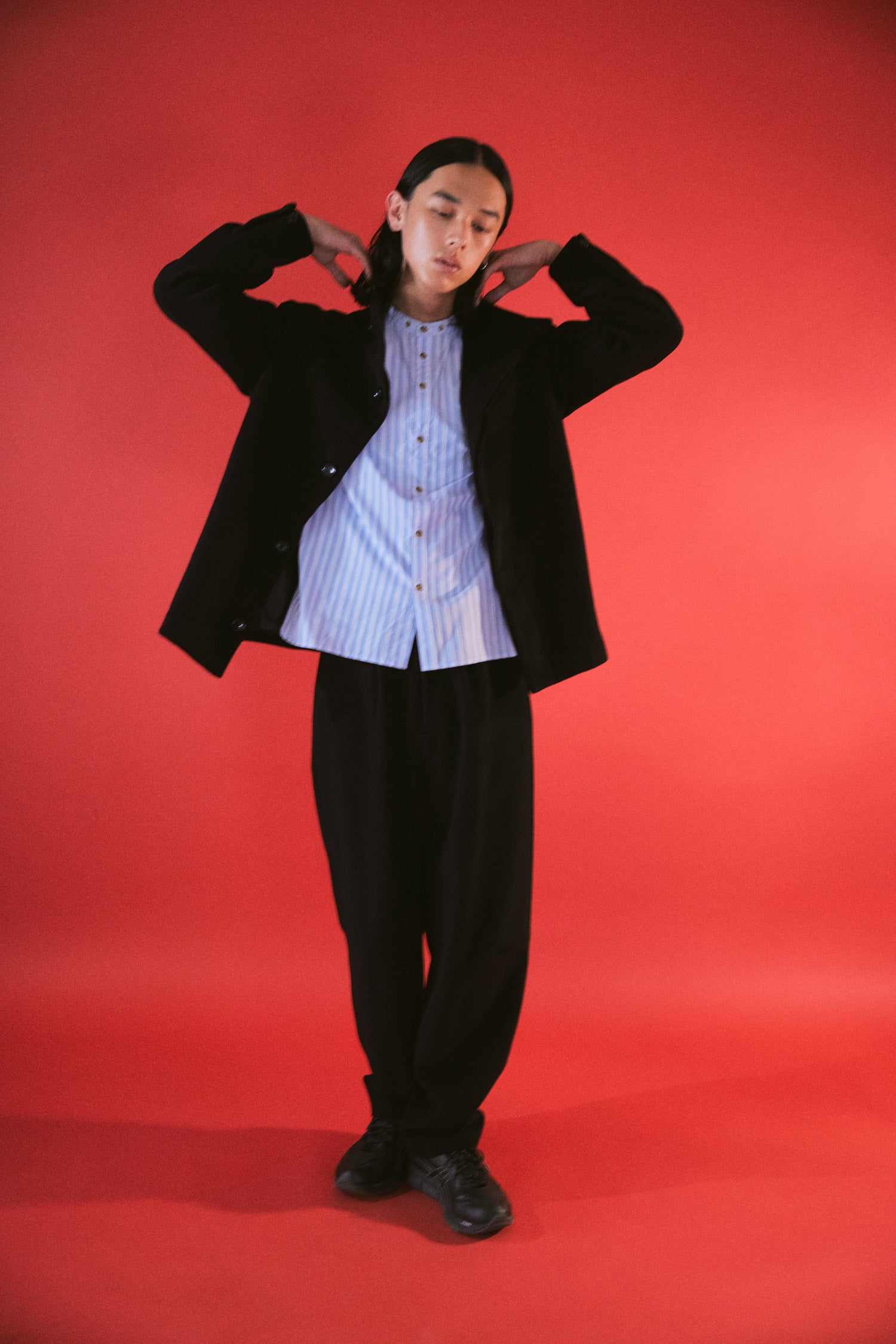 YARRA NEU　カシミヤ混ウール裏付きパンツ　NU-5555-429