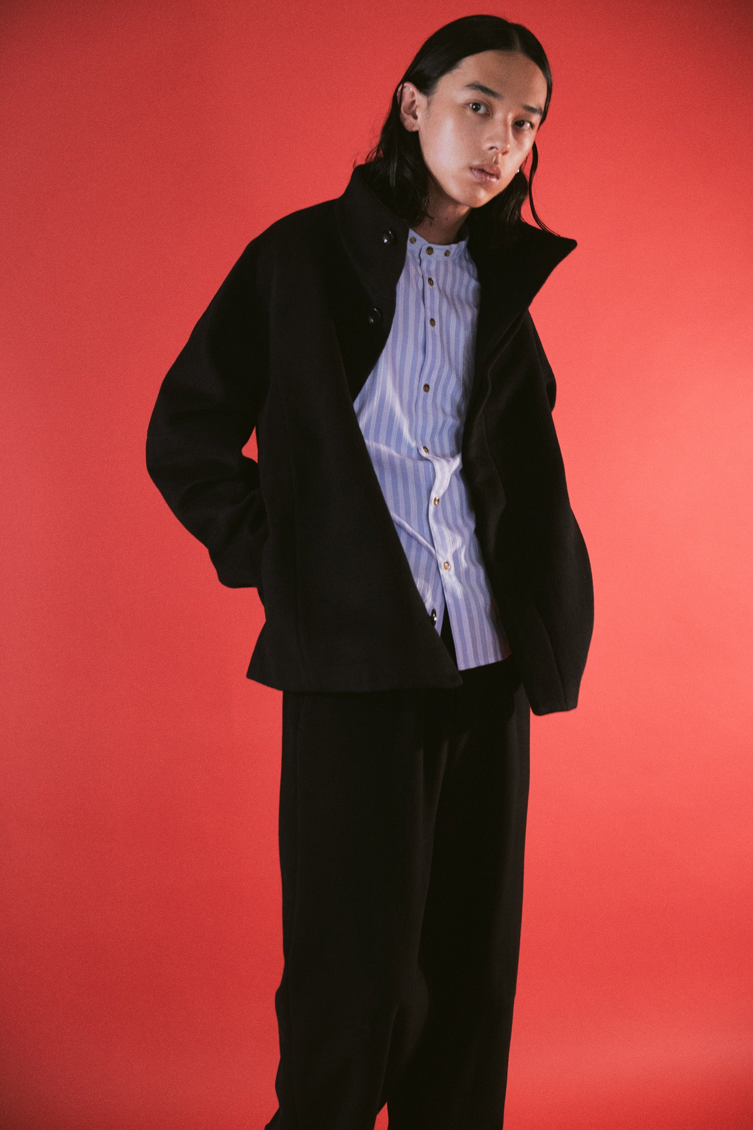 YARRA NEU　カシミヤ混ウールスタンドジャケット　NU-5557-428