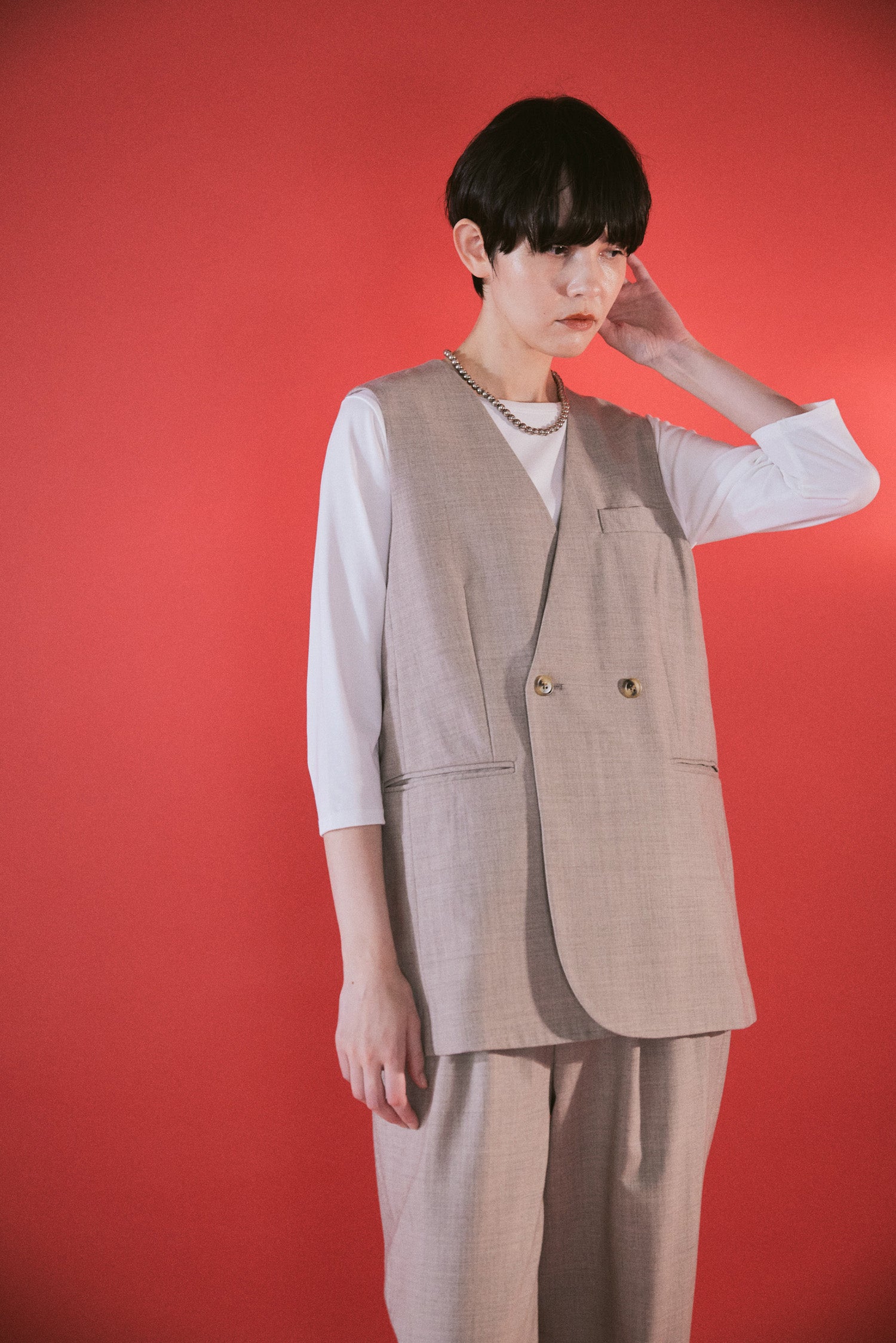 YARRA NEU　サマーウールチュニックベスト　NU-5618-424