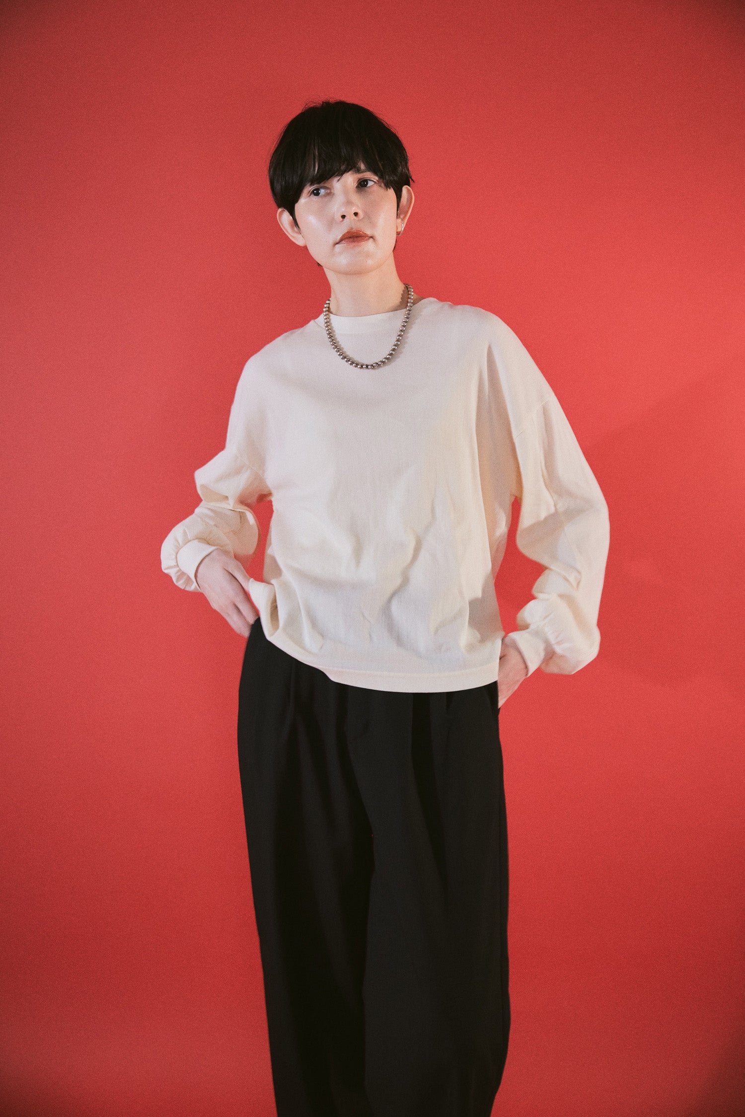 YARRA NEU　BIWACOTTONボリューム長袖Tシャツ　NU-5611-402