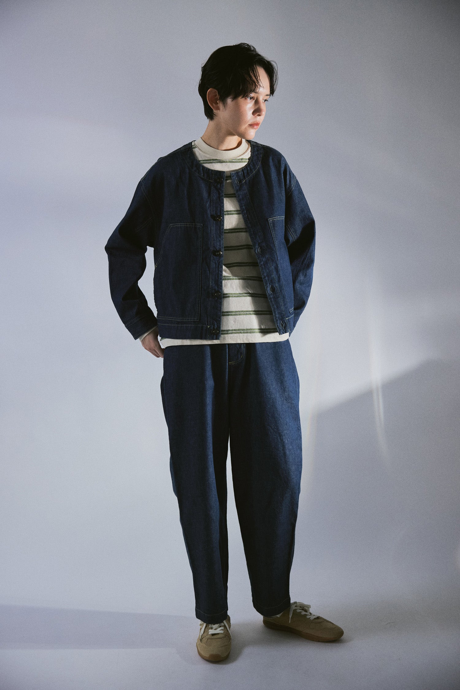 YARRA NEU　10ozノーカラーJAPANデニムジャケット　NU-5617-420