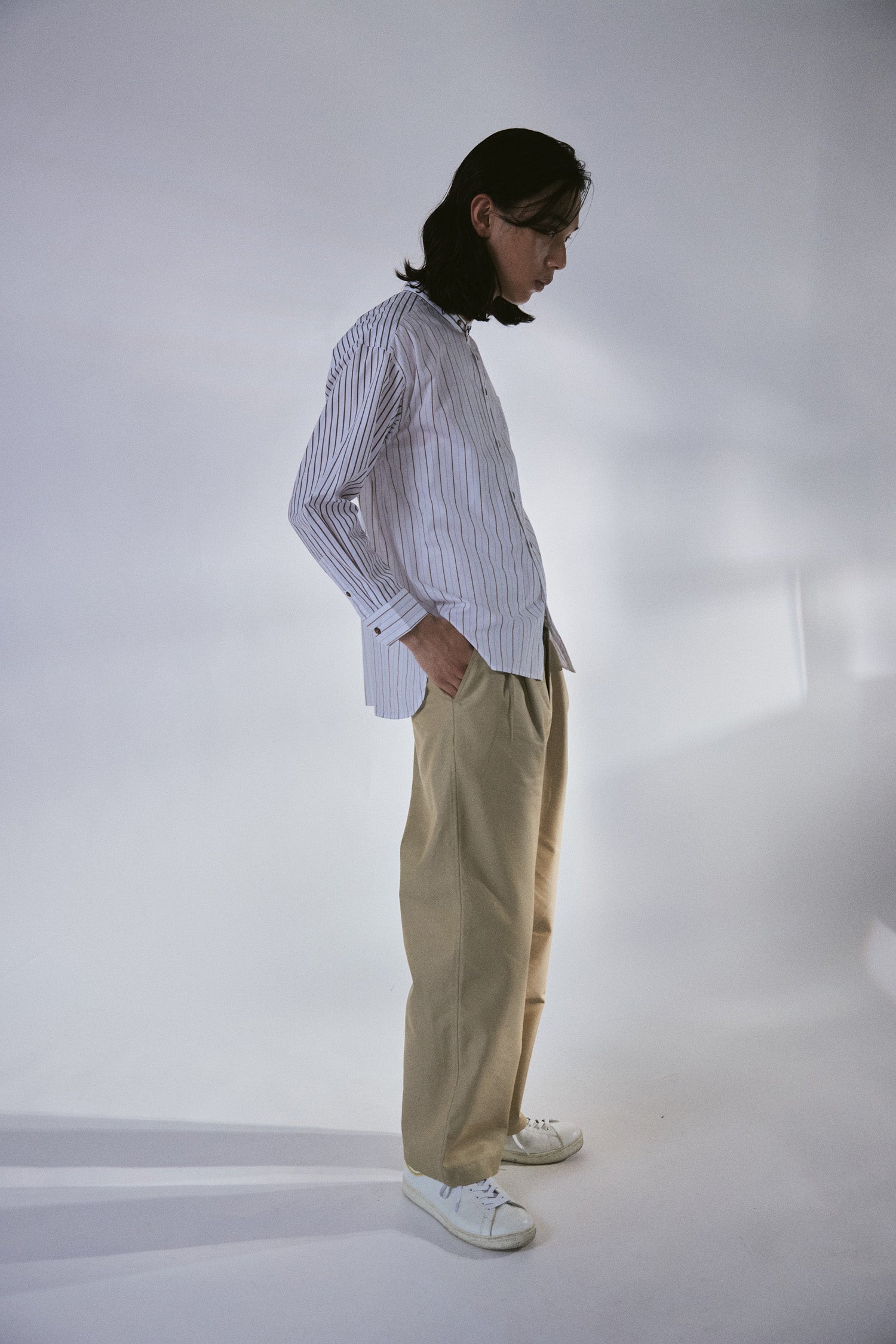 YARRA NEU　C/Tシャンブレーギャバパンツ　NU-5615-421